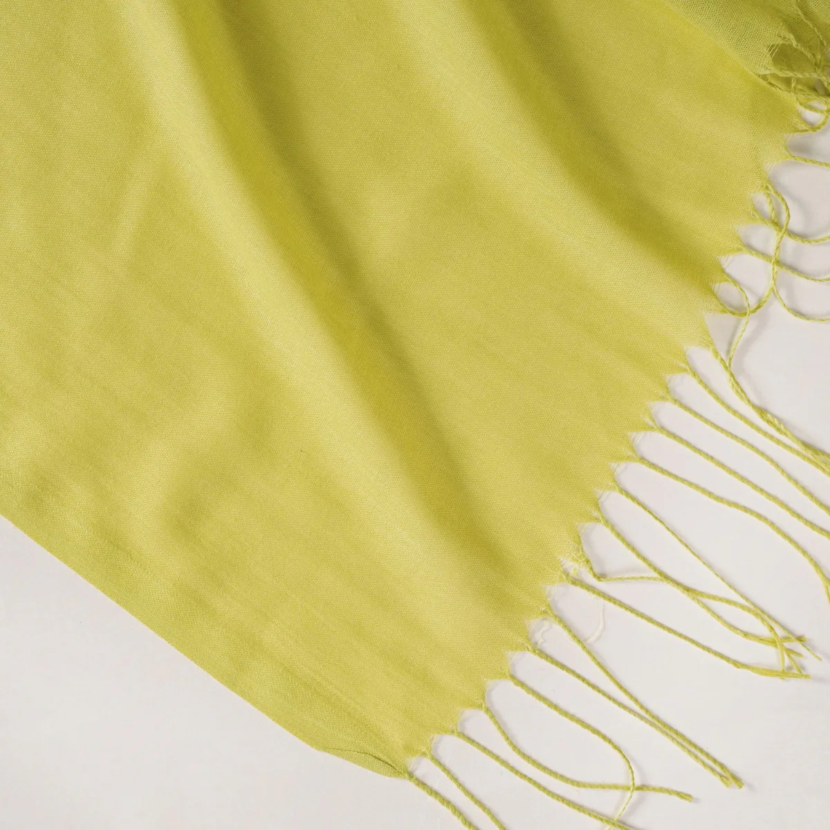 Pistachio Green Ladies Scarf With Fringes - Image 8