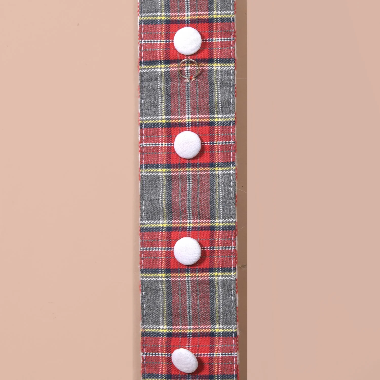 Plaid Christmas Bell Hanging Decor Double Sided Red - Image 12
