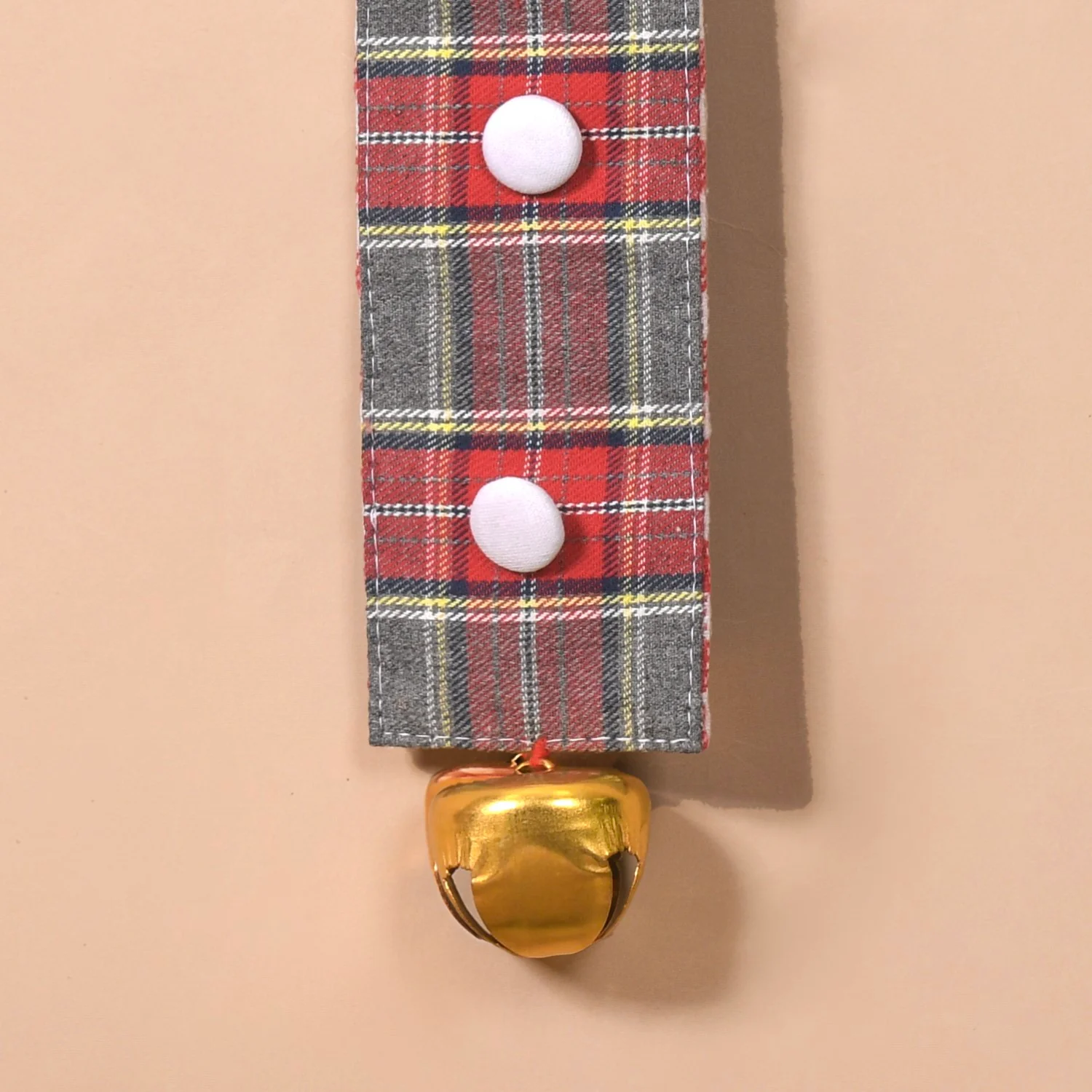 Plaid Christmas Bell Hanging Decor Double Sided Red - Image 14