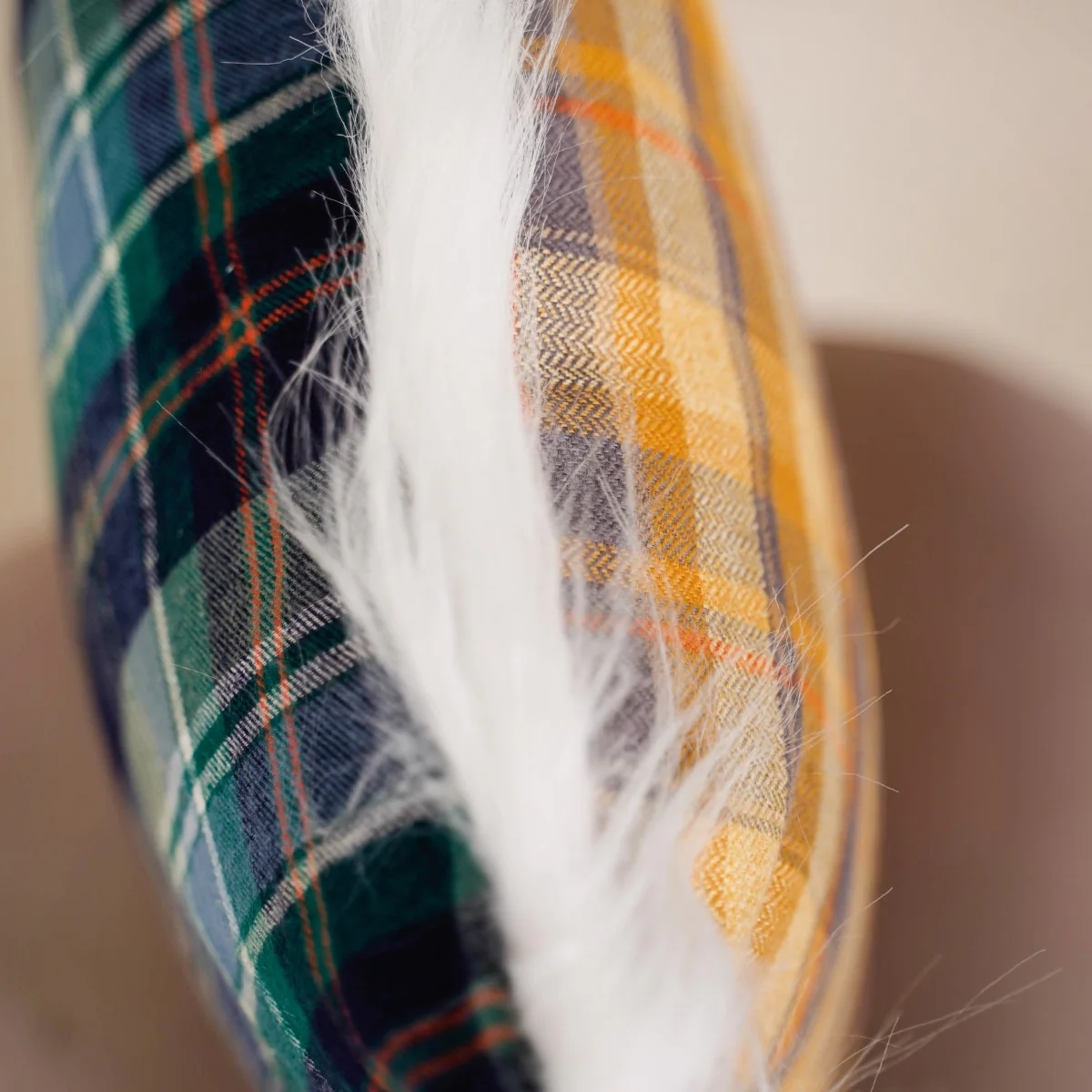 Plaid Fur Double Sided Cushion Cover 16x16 Inch - Image 3
