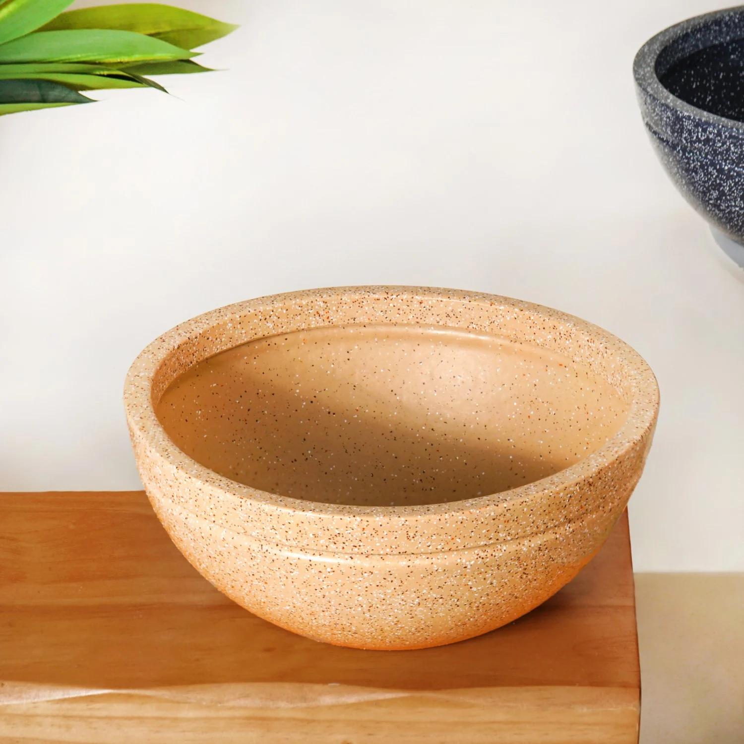 Planterra Beige Round Lotus Planter 15x9 Inch - Image 2