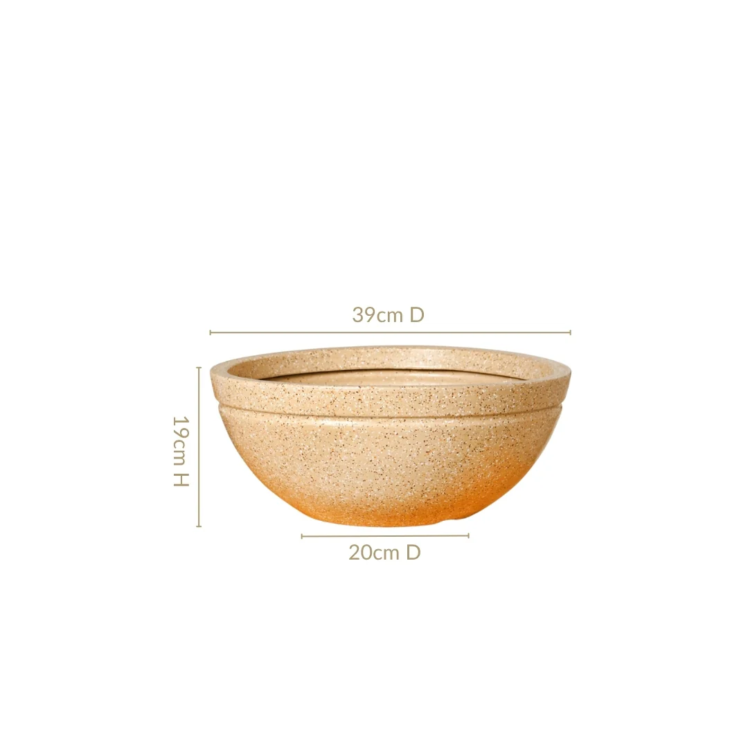 Planterra Beige Round Lotus Planter 15x9 Inch - Image 4