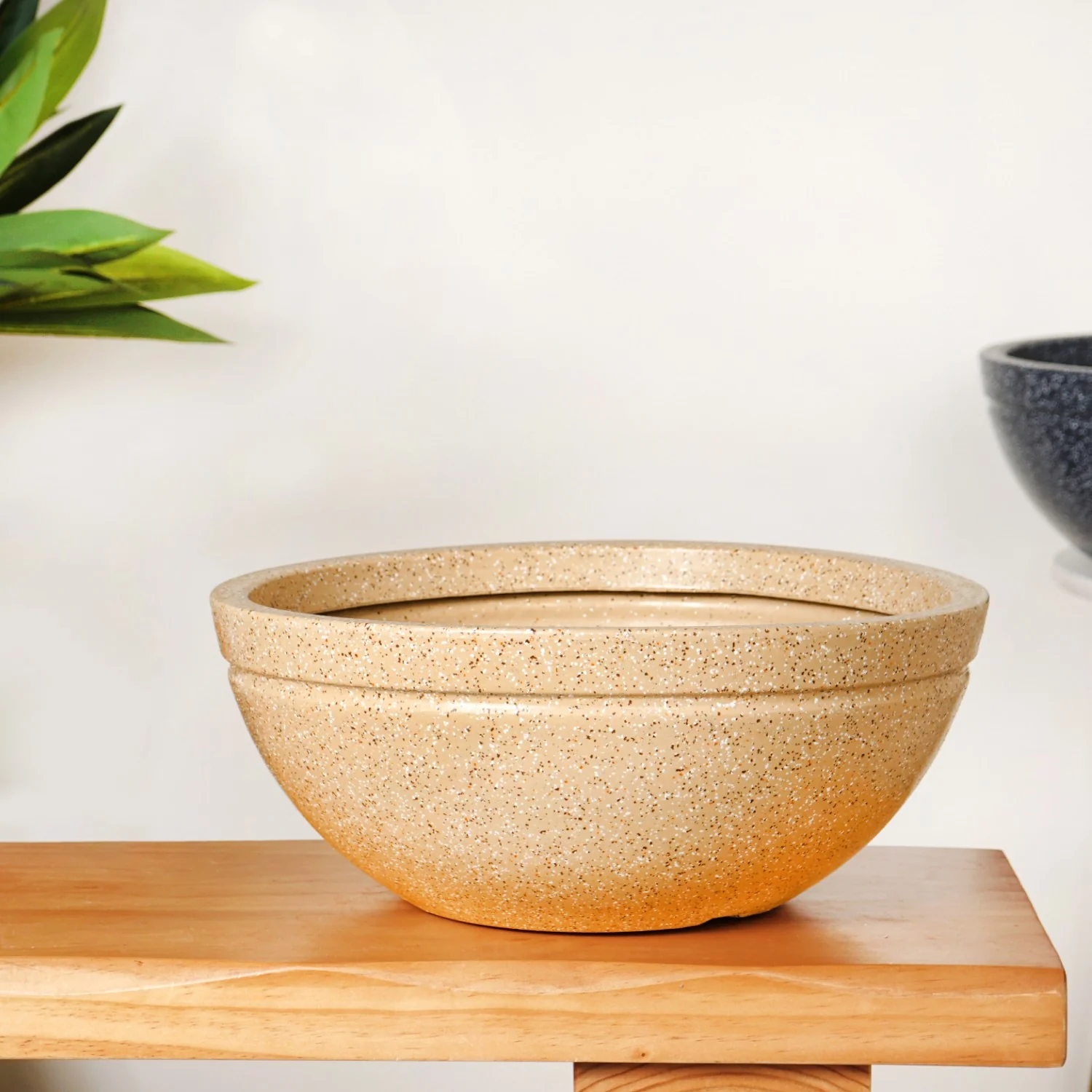Planterra Beige Round Lotus Planter 15x9 Inch - Image 9