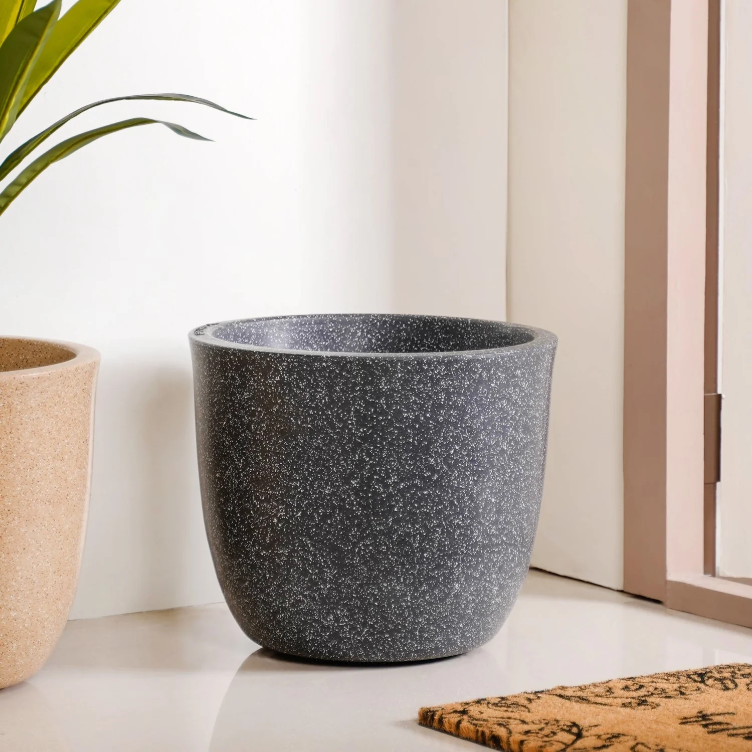 Planterra Large Charcoal Grey Planting Pot 15x14 Inch - Image 8