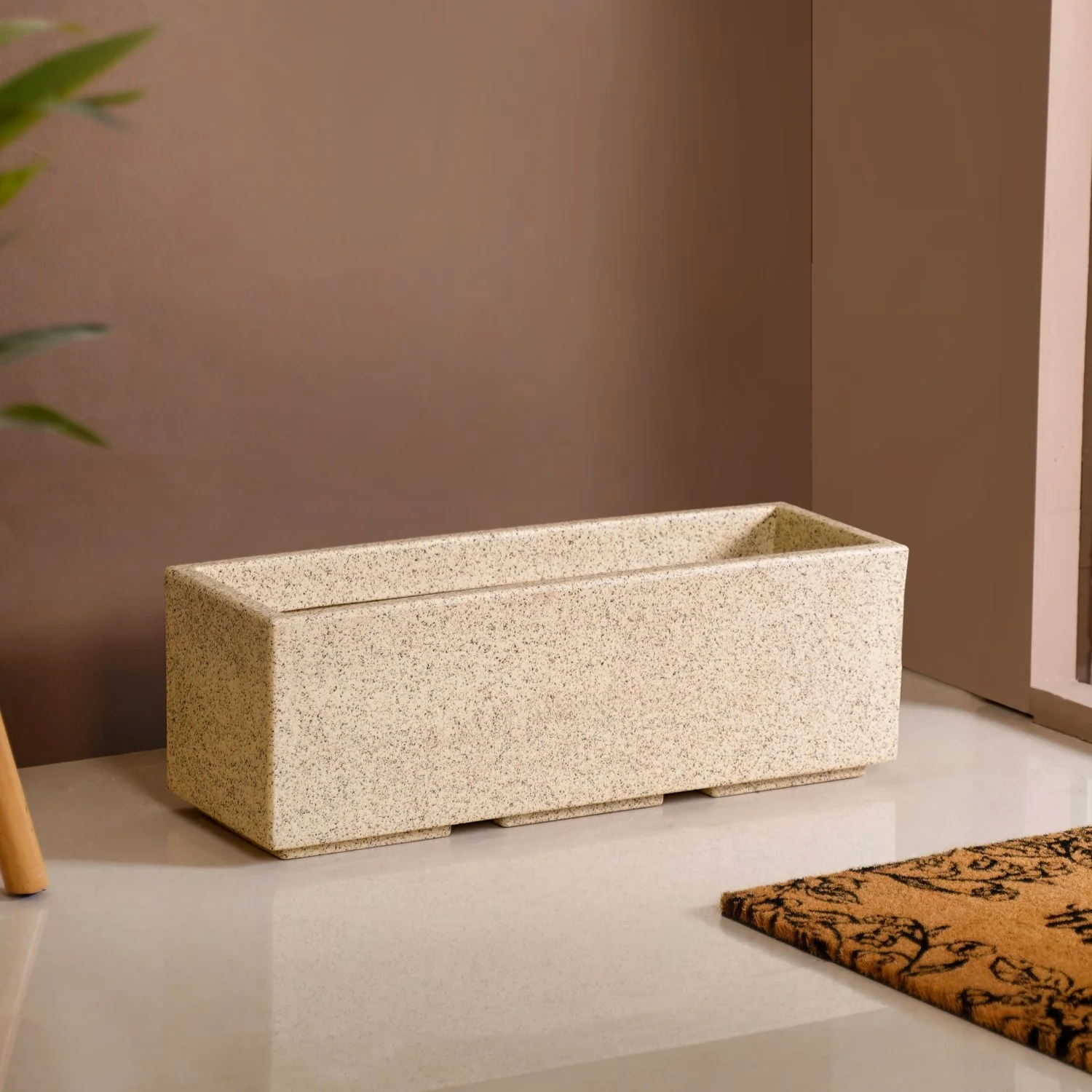 Planterra Modern Beige Trough Planters 24x8 Inch - Image 9
