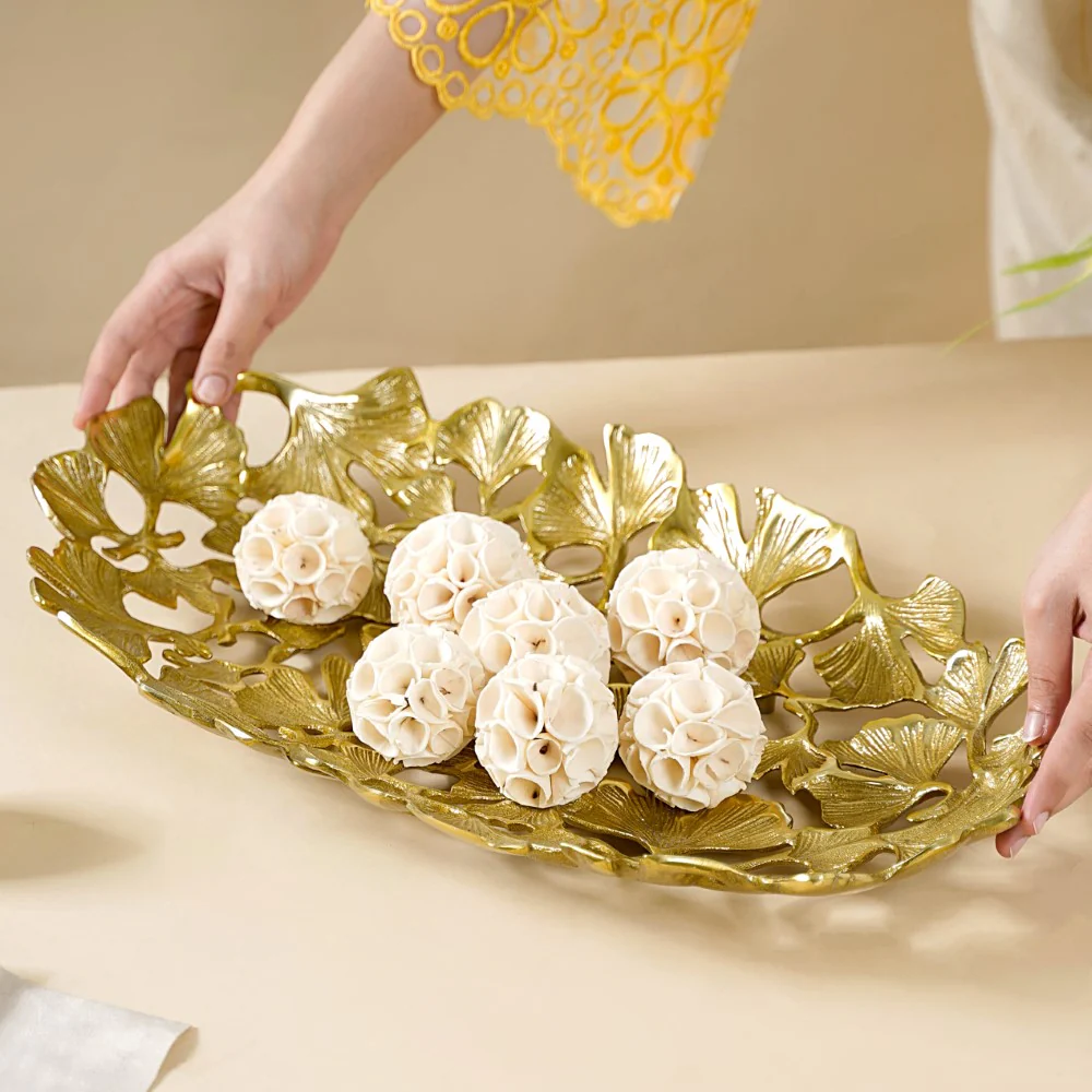Platter Tray For Home Decor Gold 20 Inch - Image 2