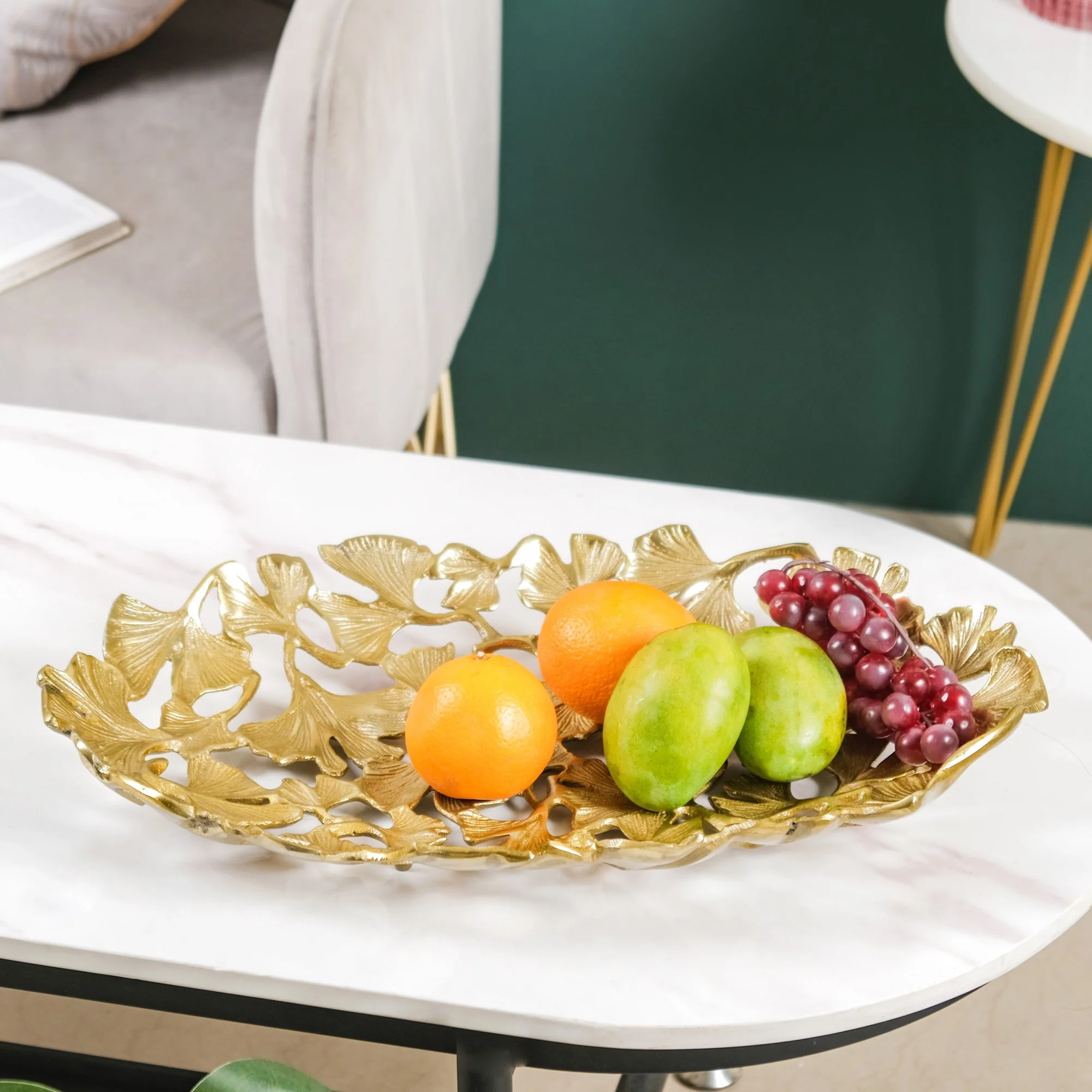 Platter Tray For Home Decor Gold 20 Inch - Image 5