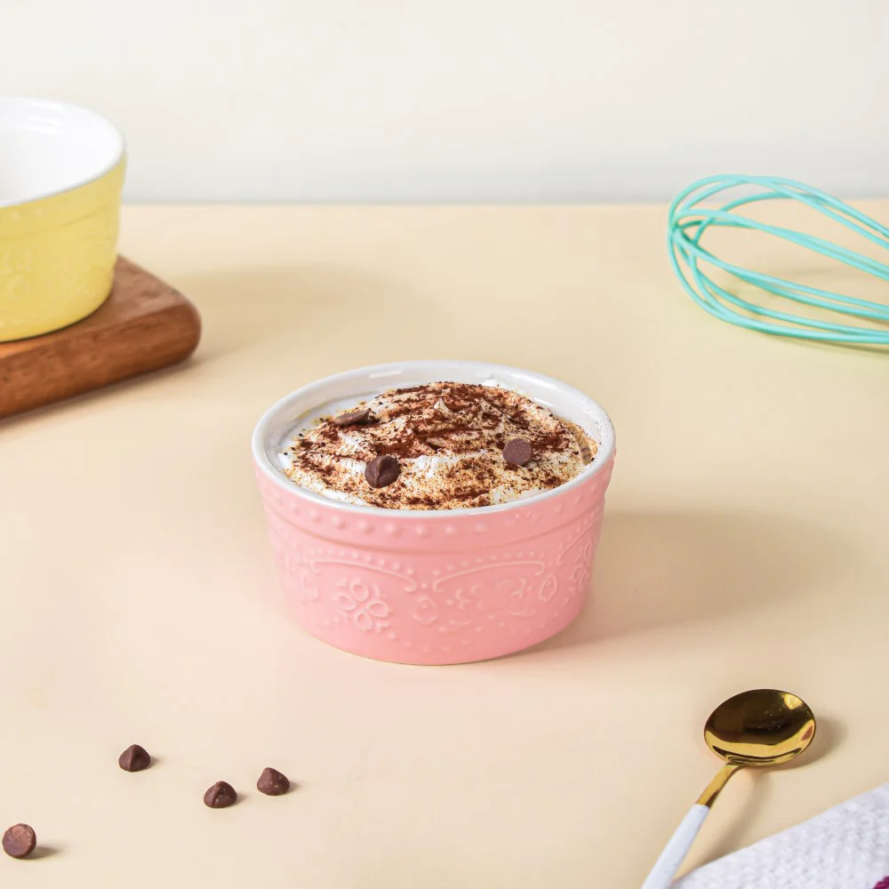 Playful Pink Textured Pudding Bowl - Image 2