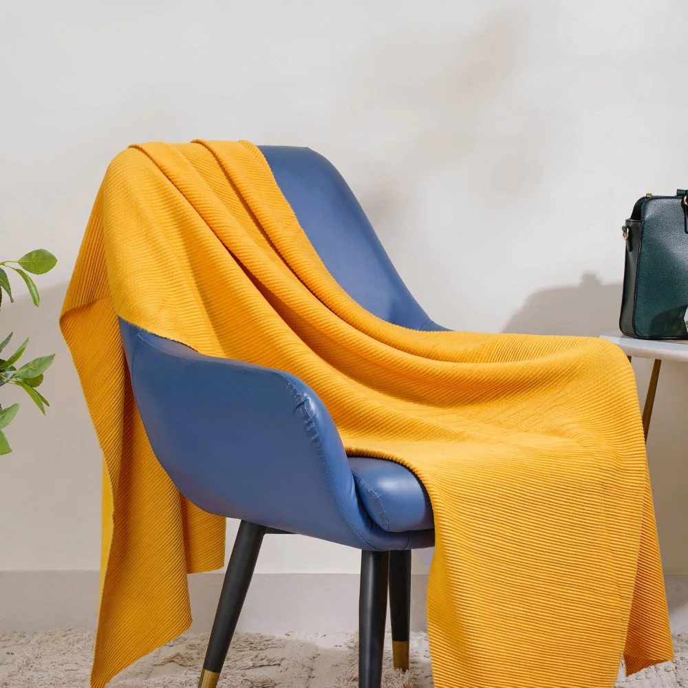 Pleated Hi-Fashion Stole Yellow - Image 2