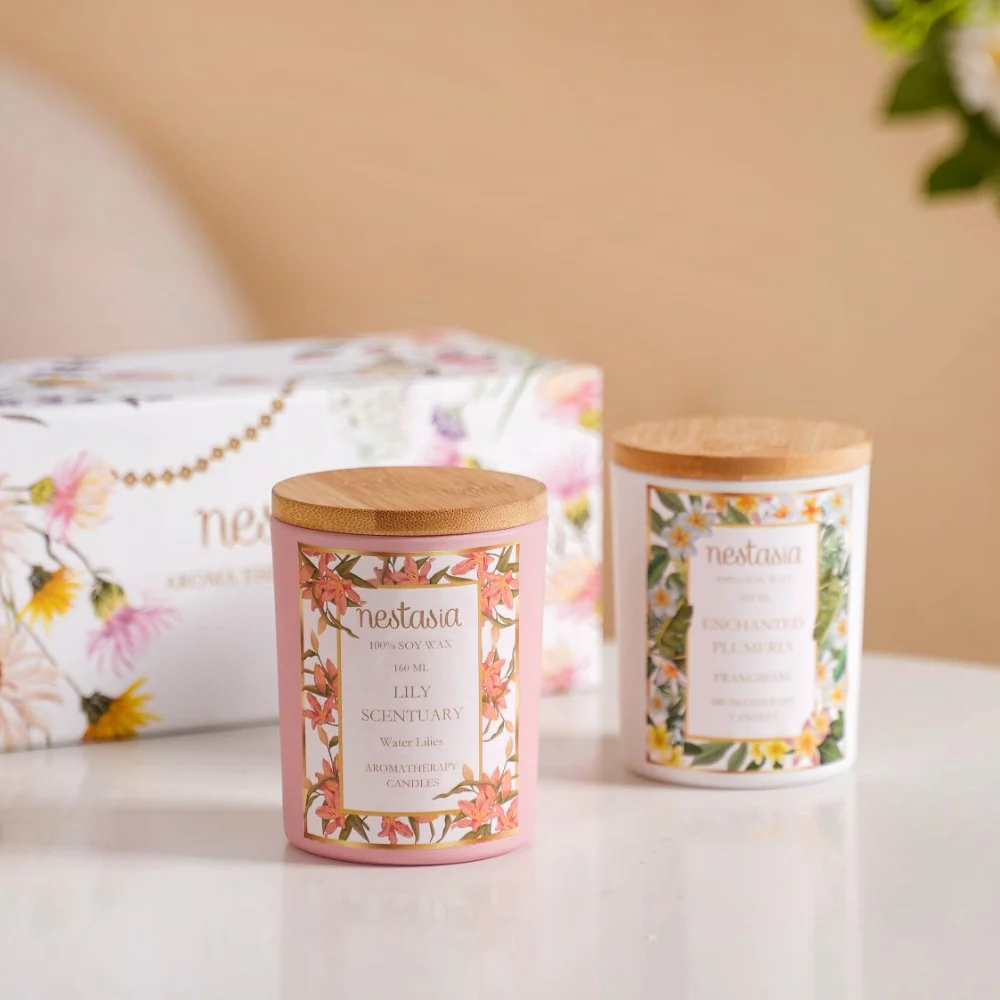 Plumeria & Lily Serenity Scented Candle Votives Set Of 2 - Image 4