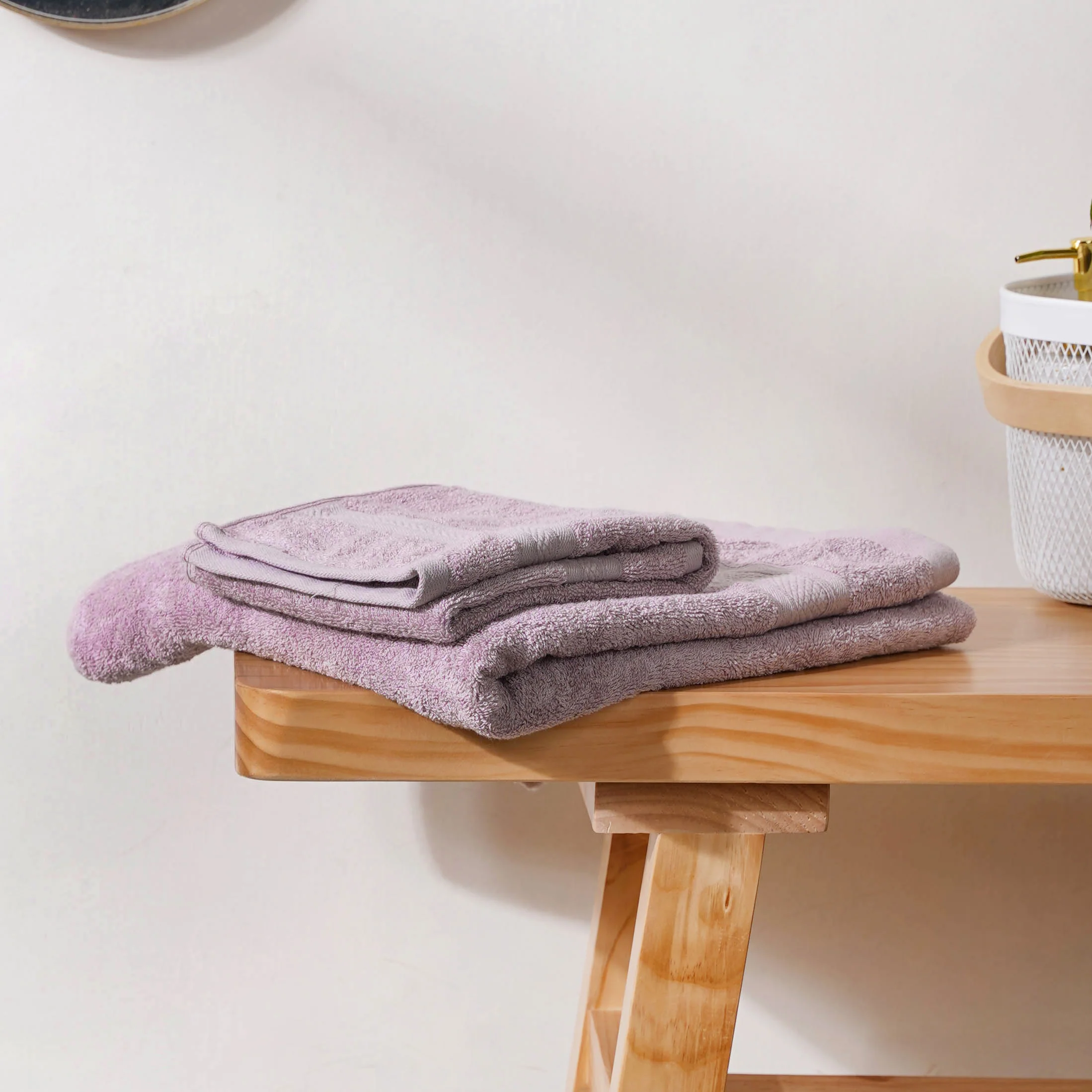 Plushy Bamboo Towel Set of 2 Lavender - Image 6