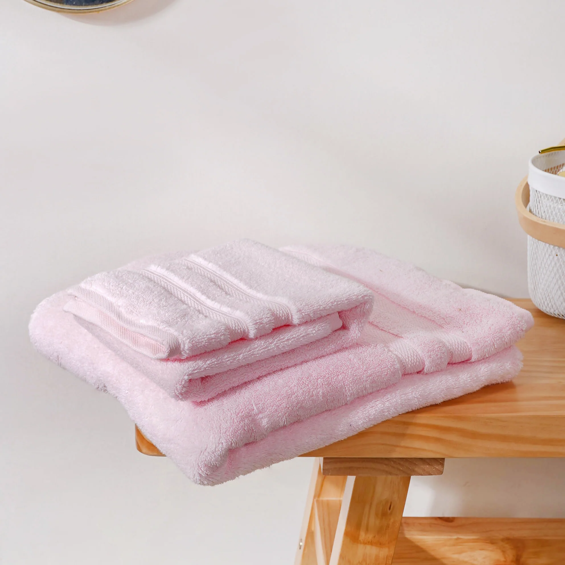Plushy Luxe Pink 100% Cotton Towel Set of 2 - Image 10