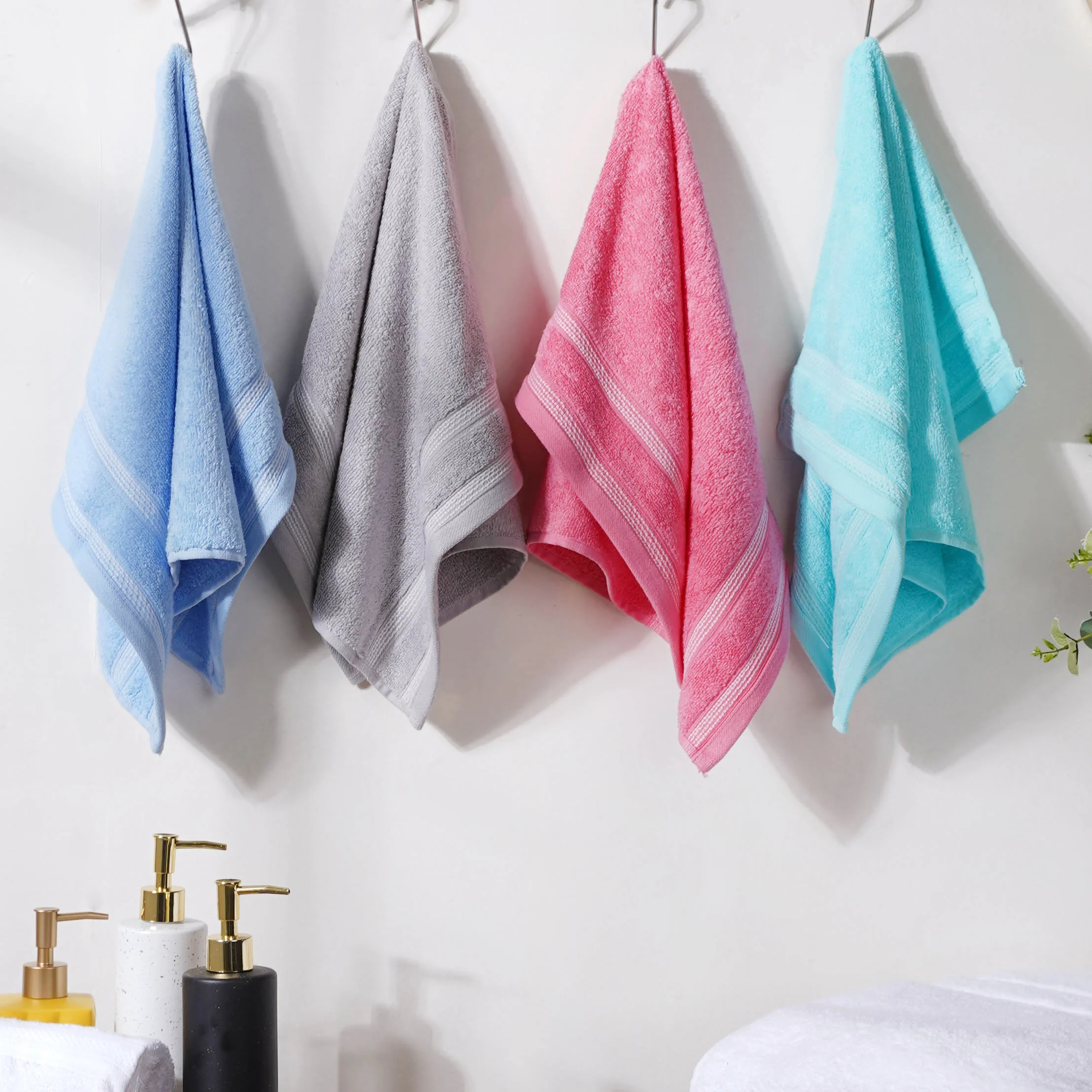 Plushy Soft 100% Cotton Hand Towel Set of 4