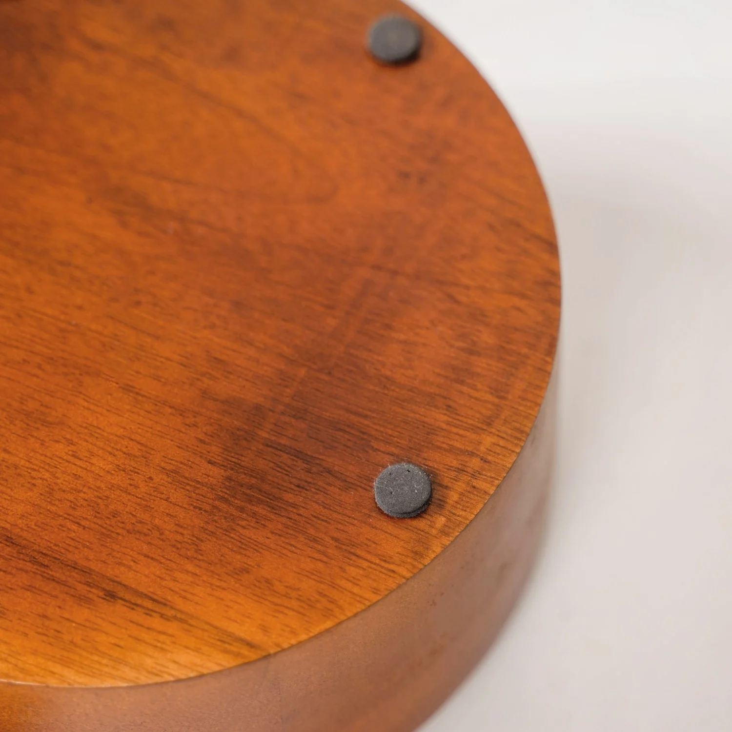 Polished Wood Round Decorative Box With Metal Lid 6 Inch - Image 12