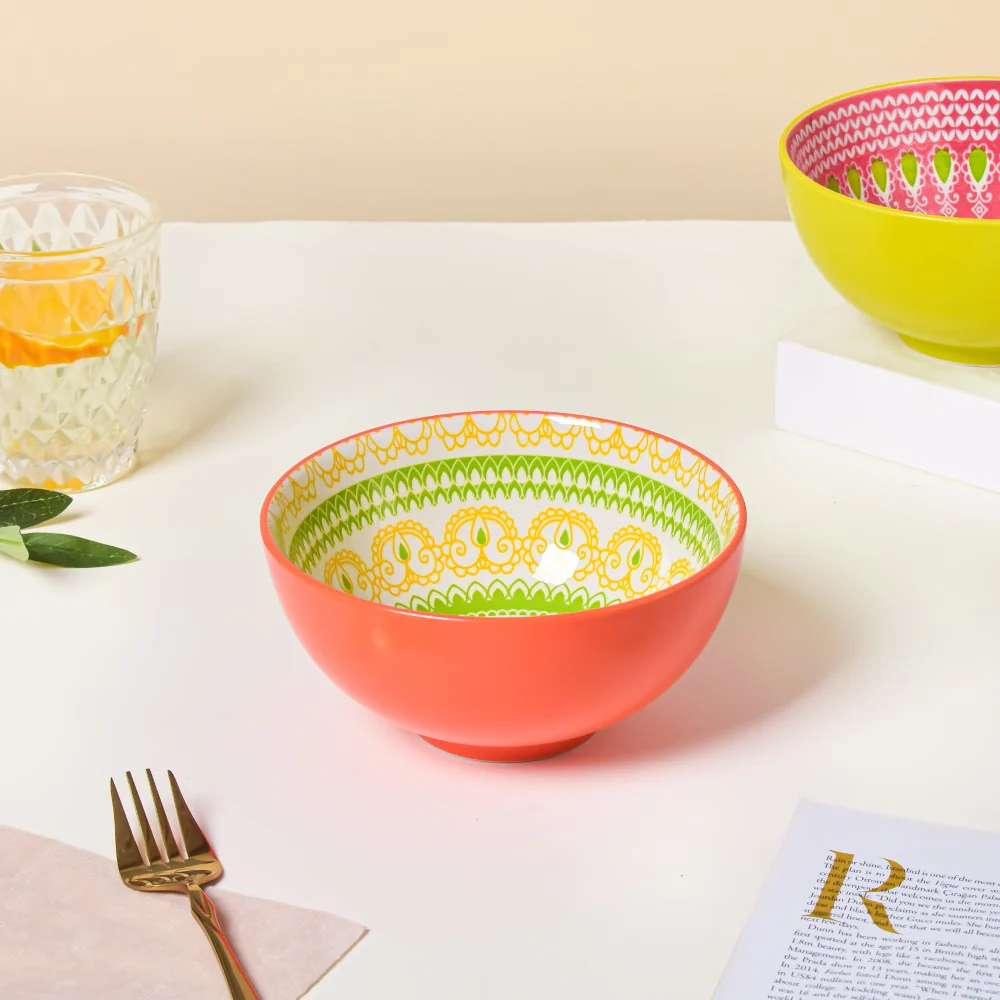 Pop Mandala Snack Bowl Orange 400ml Set Of 2 - Image 6