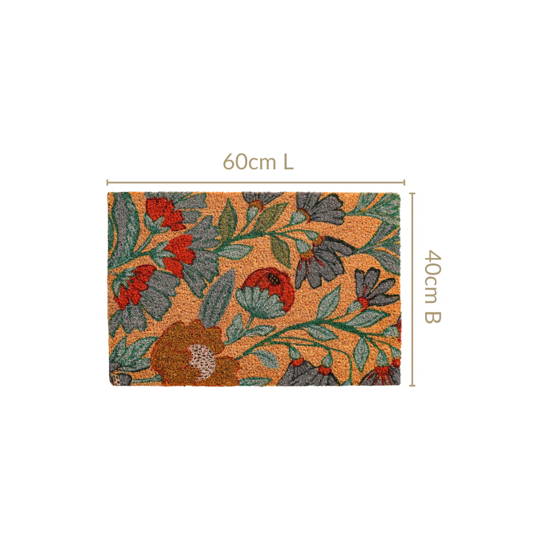 Poppy Blossoms Natural Coir Floor Mat 24x16 Inch - Image 4