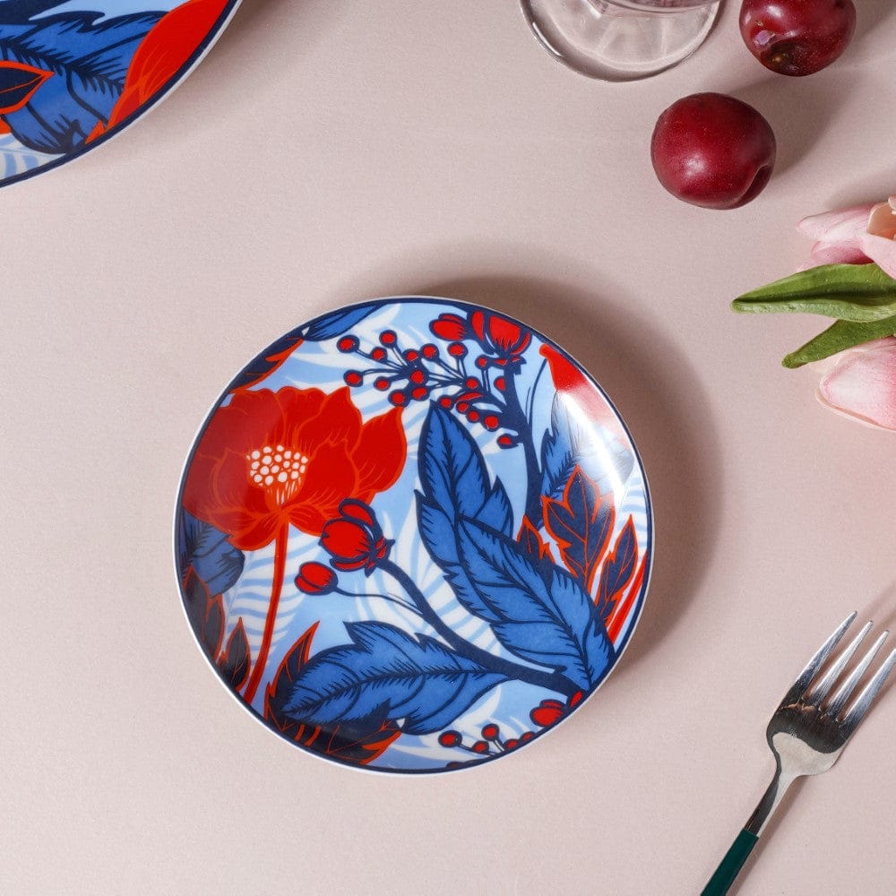 Poppy Printed Ceramic Dessert Plate 6 Inch - Image 2