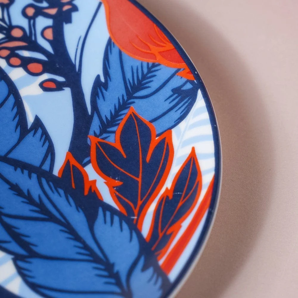 Poppy Printed Ceramic Snack Plate 8 Inch - Image 2