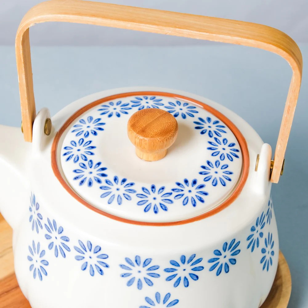 Porcelain Teapot and Cup Set - Image 12