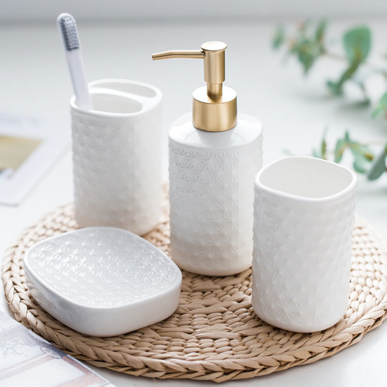 Porcelain White Bath Set - Image 2