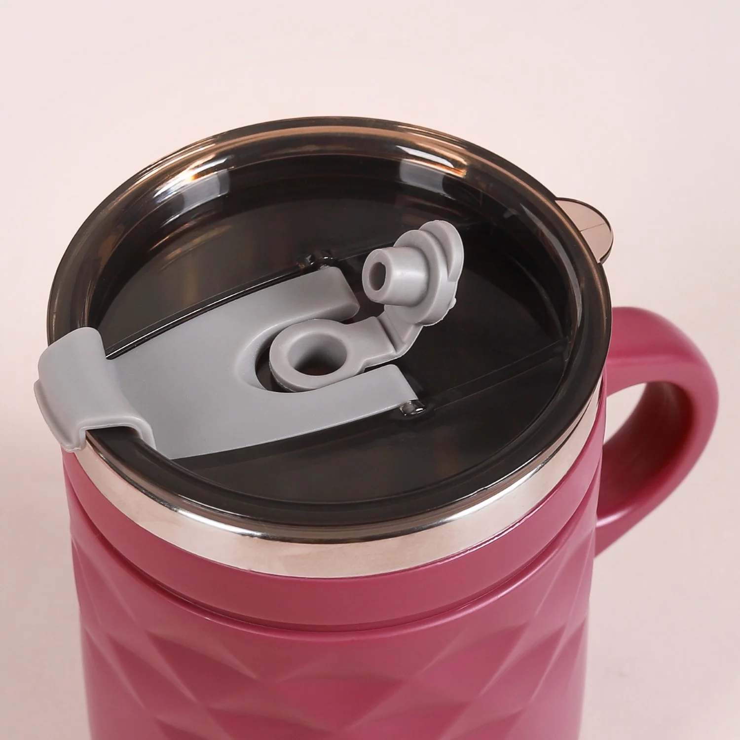 Portable Coffee Mug With Lid Set Of 2 Magenta 400ml - Image 13