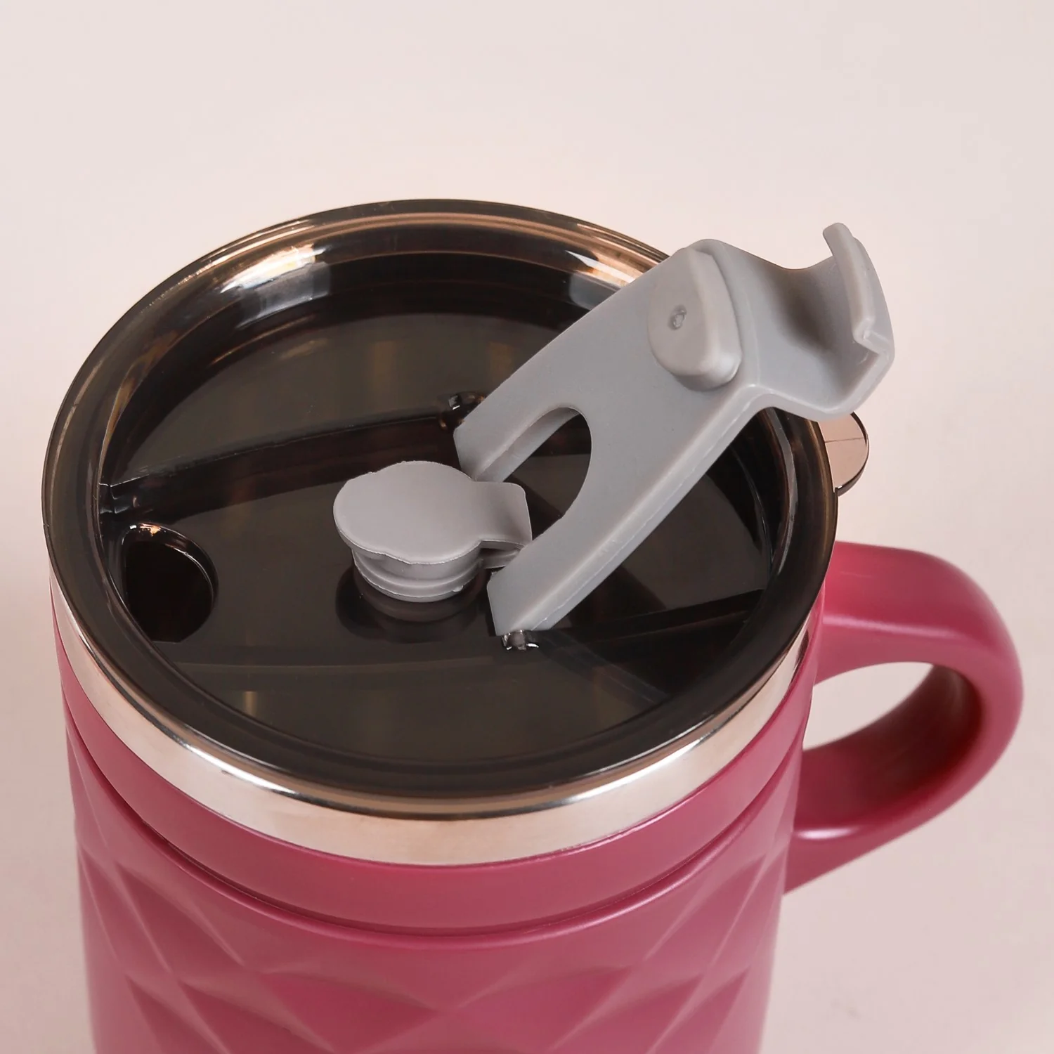 Portable Coffee Mug With Lid Set Of 2 Magenta 400ml - Image 14