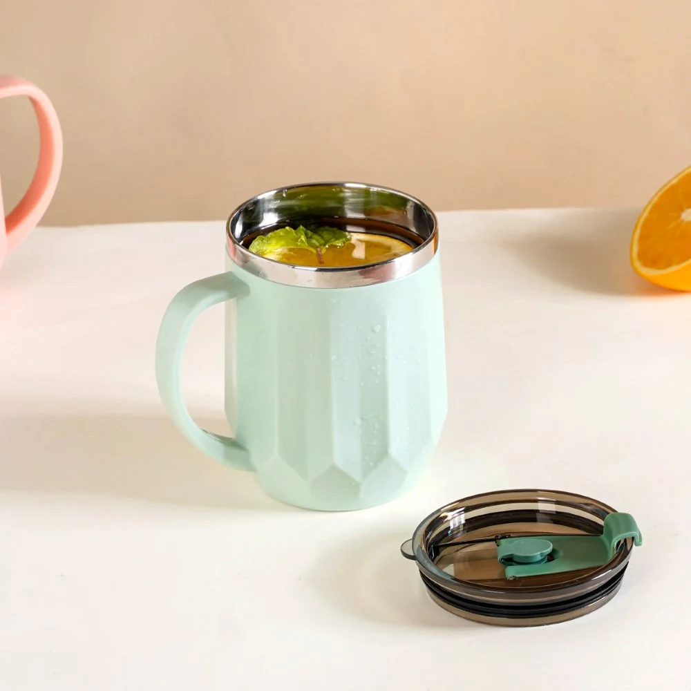 Portable Travel Coffee Mug With Lid Mint 400ml - Image 15