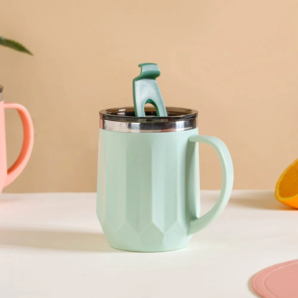 Portable Travel Coffee Mug With Lid Mint 400ml - Image 2