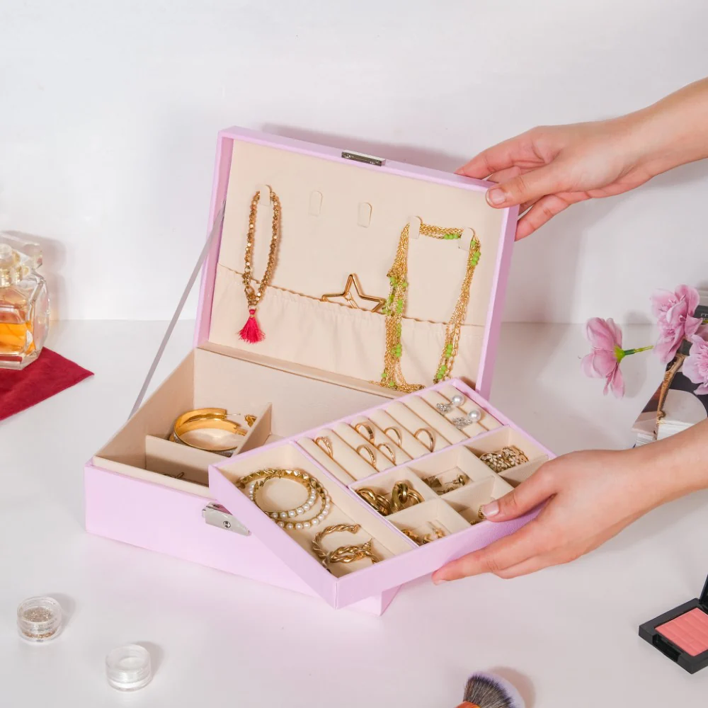 Portable Jewellery Organiser Blush Pink - Image 2