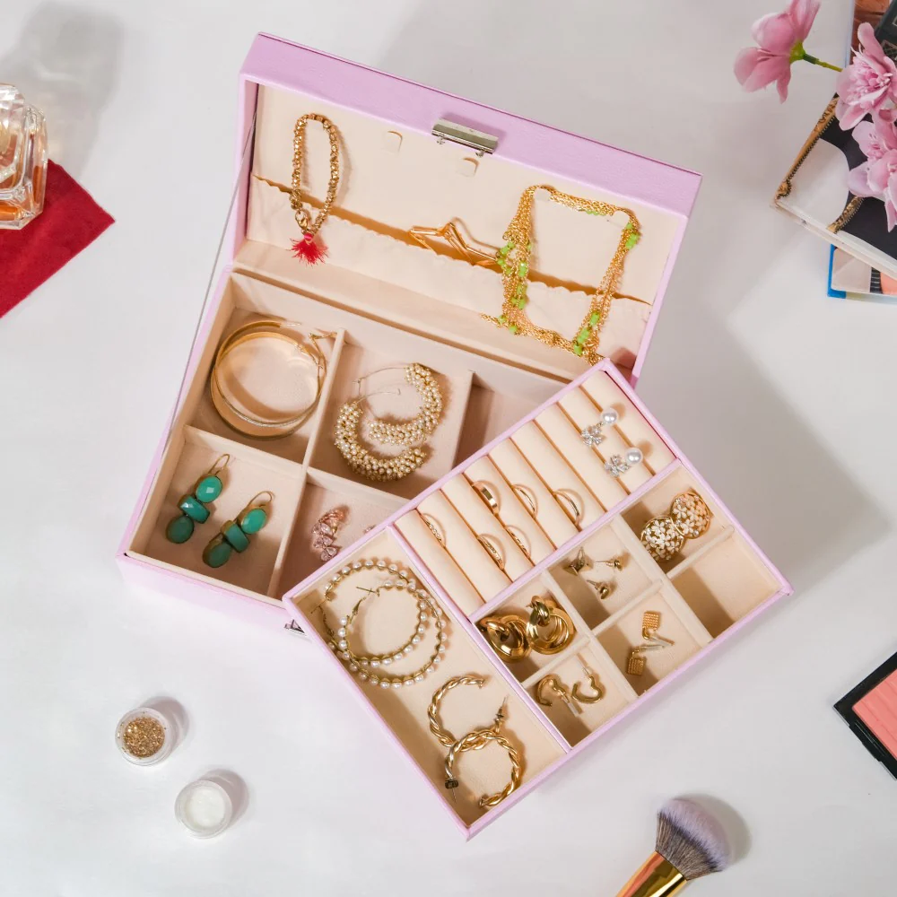 Portable Jewellery Organiser Blush Pink - Image 5