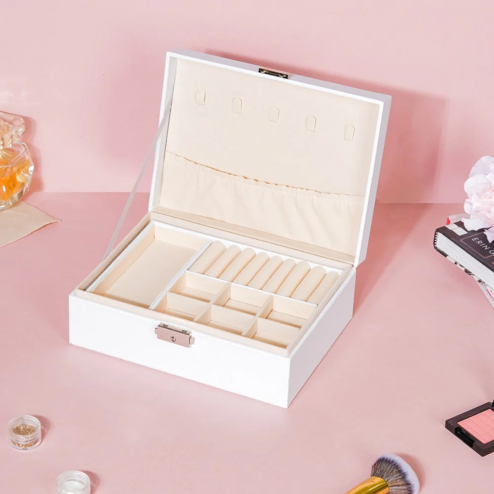 Portable Jewellery Organiser White - Image 13
