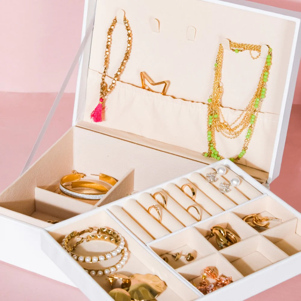 Portable Jewellery Organiser White - Image 6
