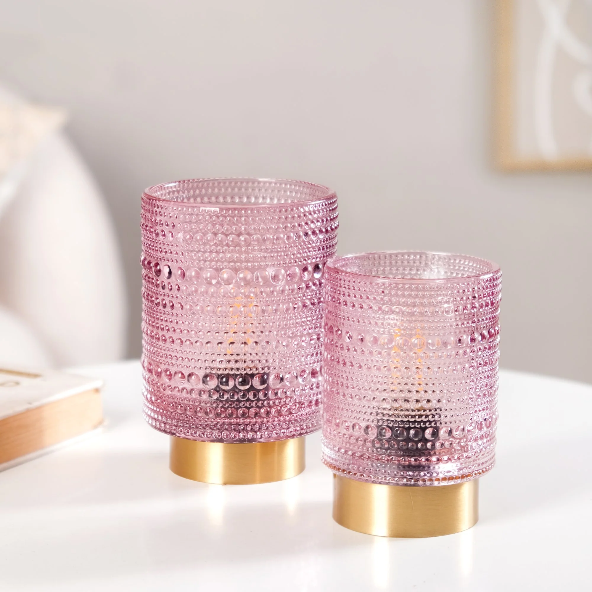 Portable Purple Bubble Glass Bedside Lamp - Image 12