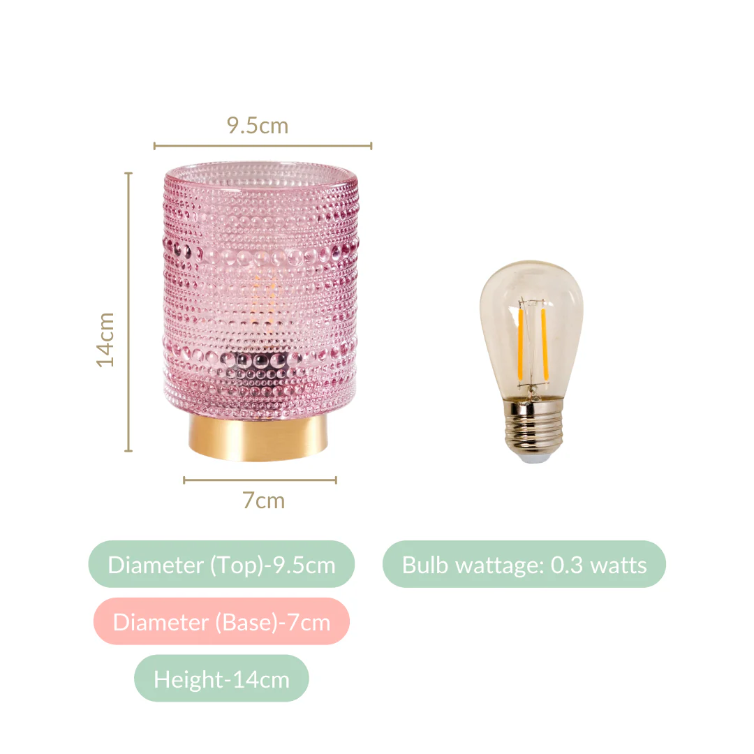Portable Purple Bubble Glass Bedside Lamp - Image 4