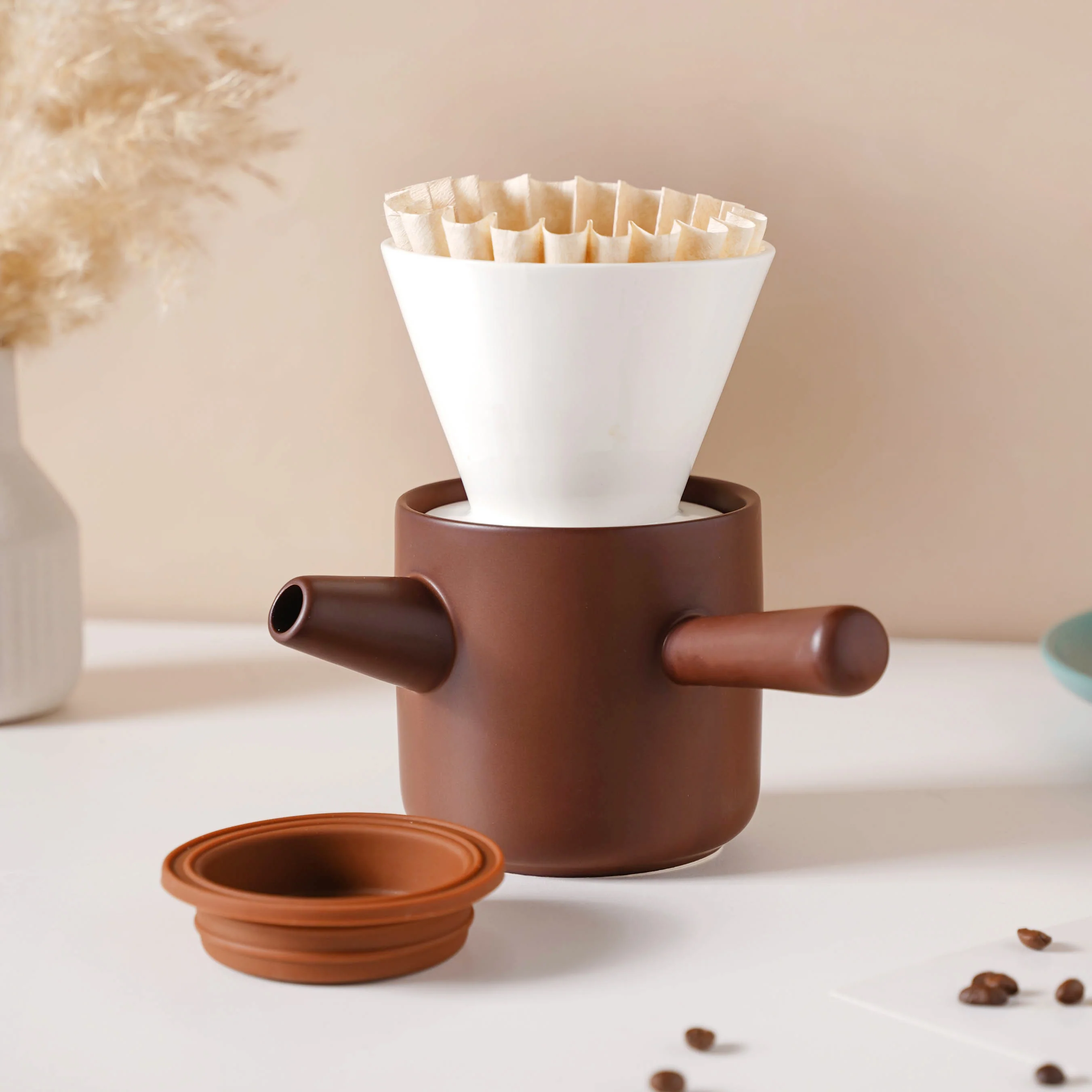 Pour Over Coffee Pot Set Brown 400 ml - Image 6