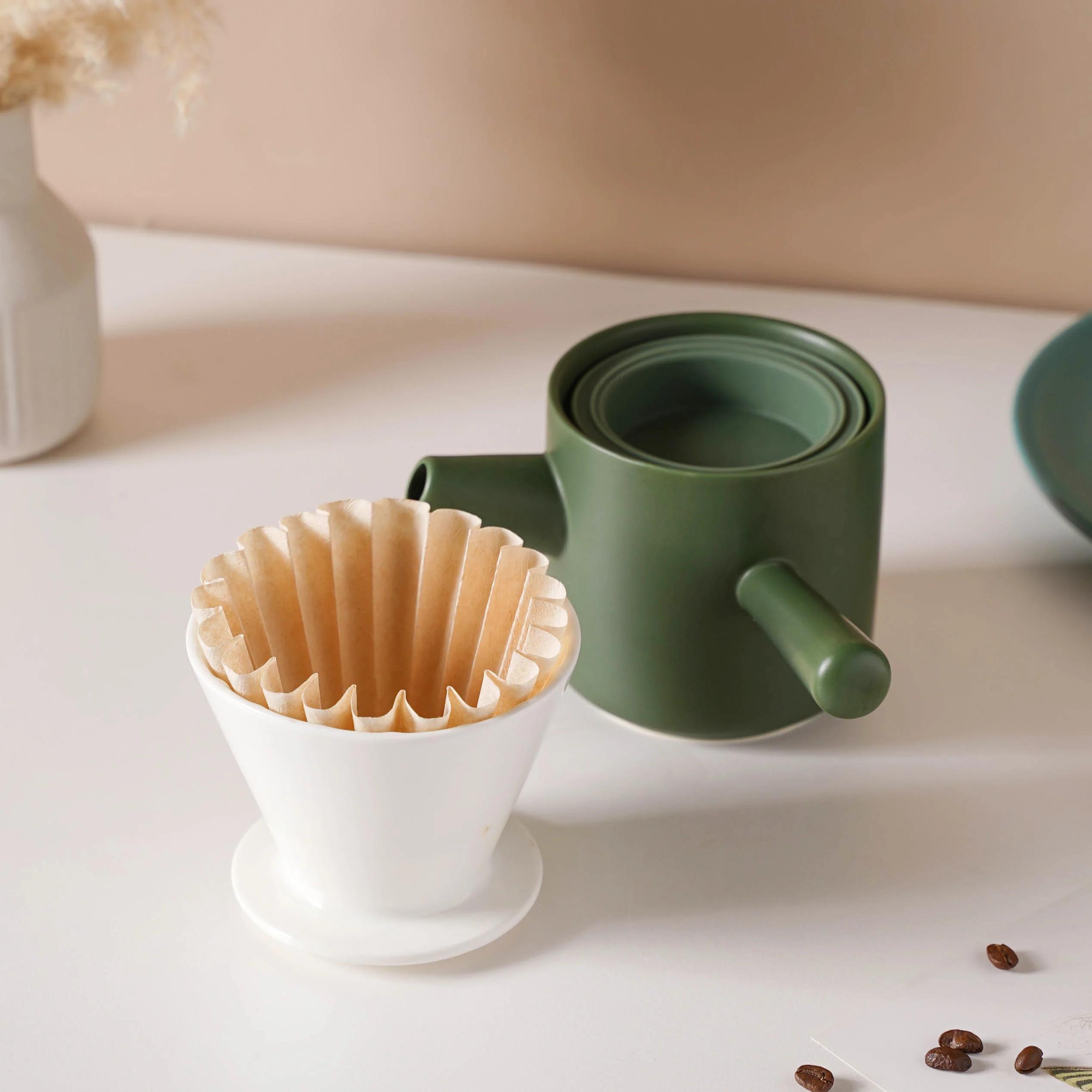 Pour Over Coffee Pot Set Green 400 ml - Image 14