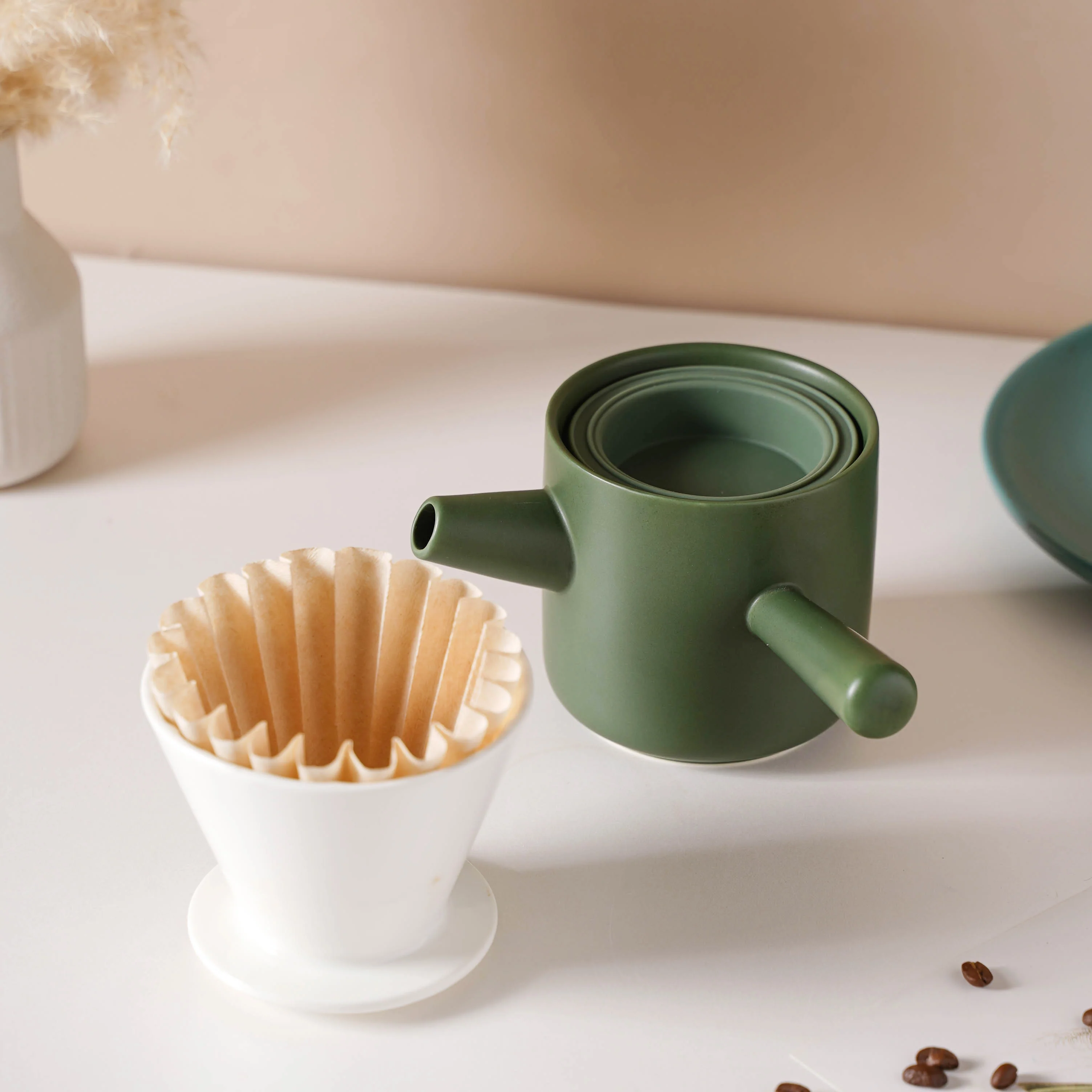 Pour Over Coffee Pot Set Green 400 ml - Image 15
