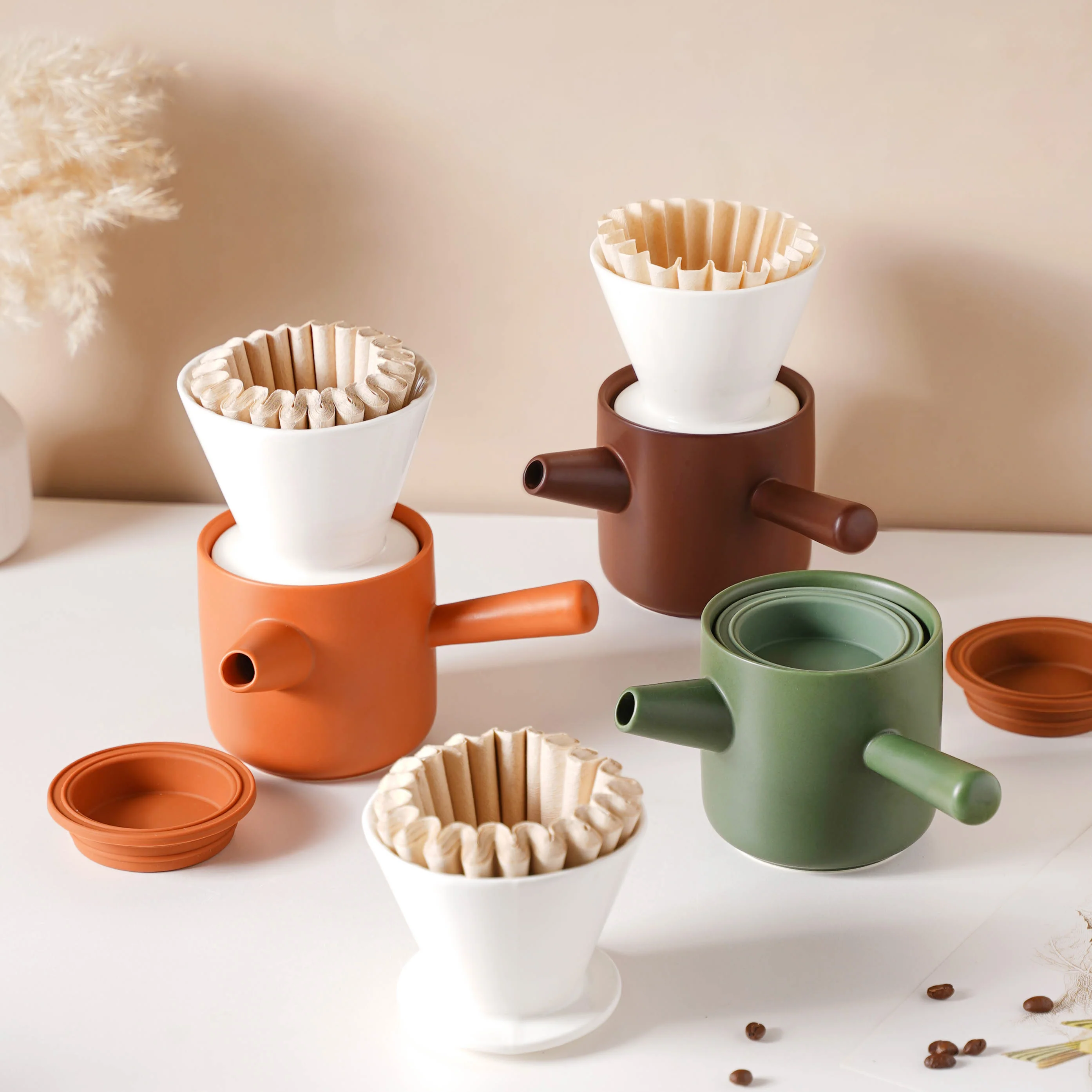 Pour Over Coffee Pot Set Green 400 ml - Image 21