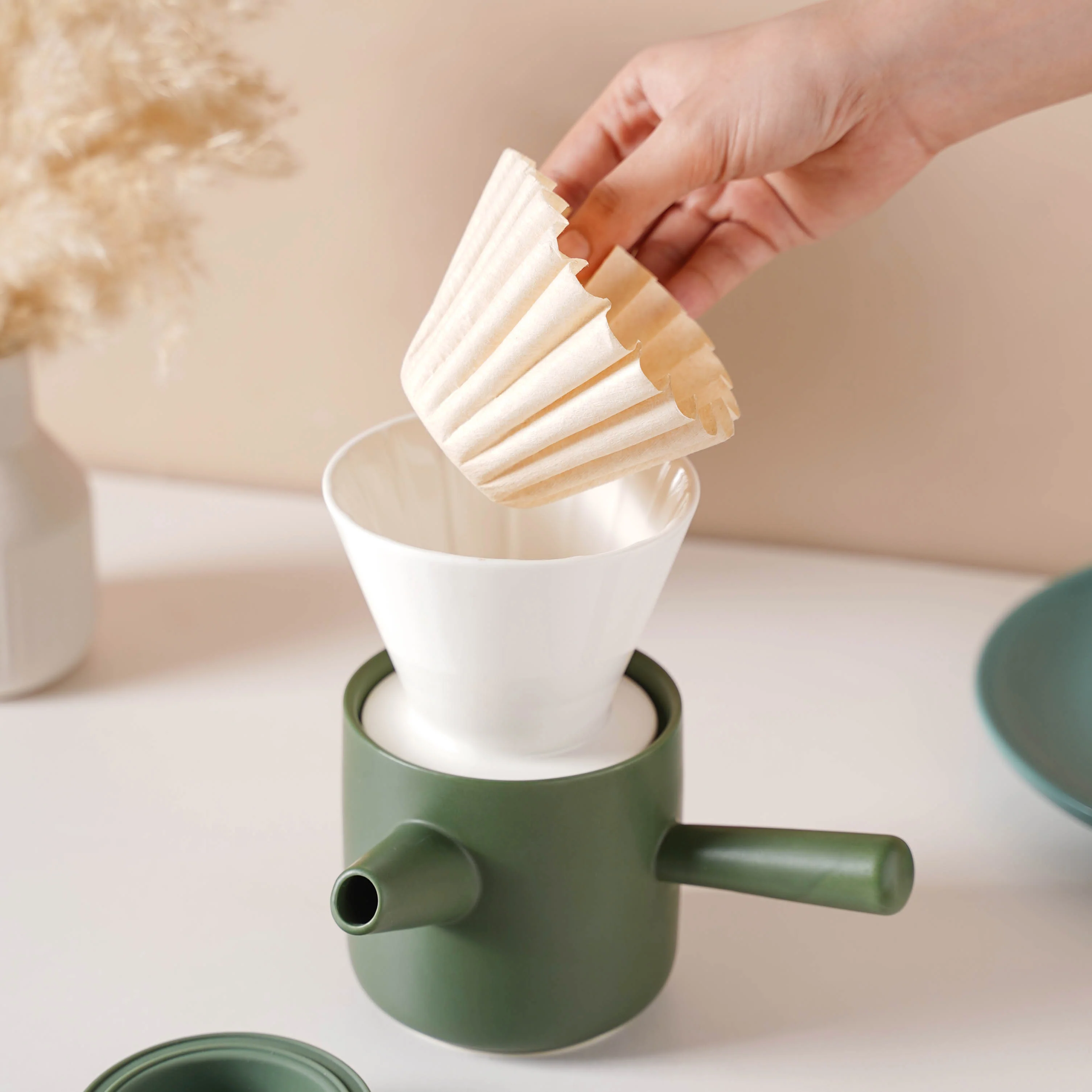 Pour Over Coffee Pot Set Green 400 ml - Image 3