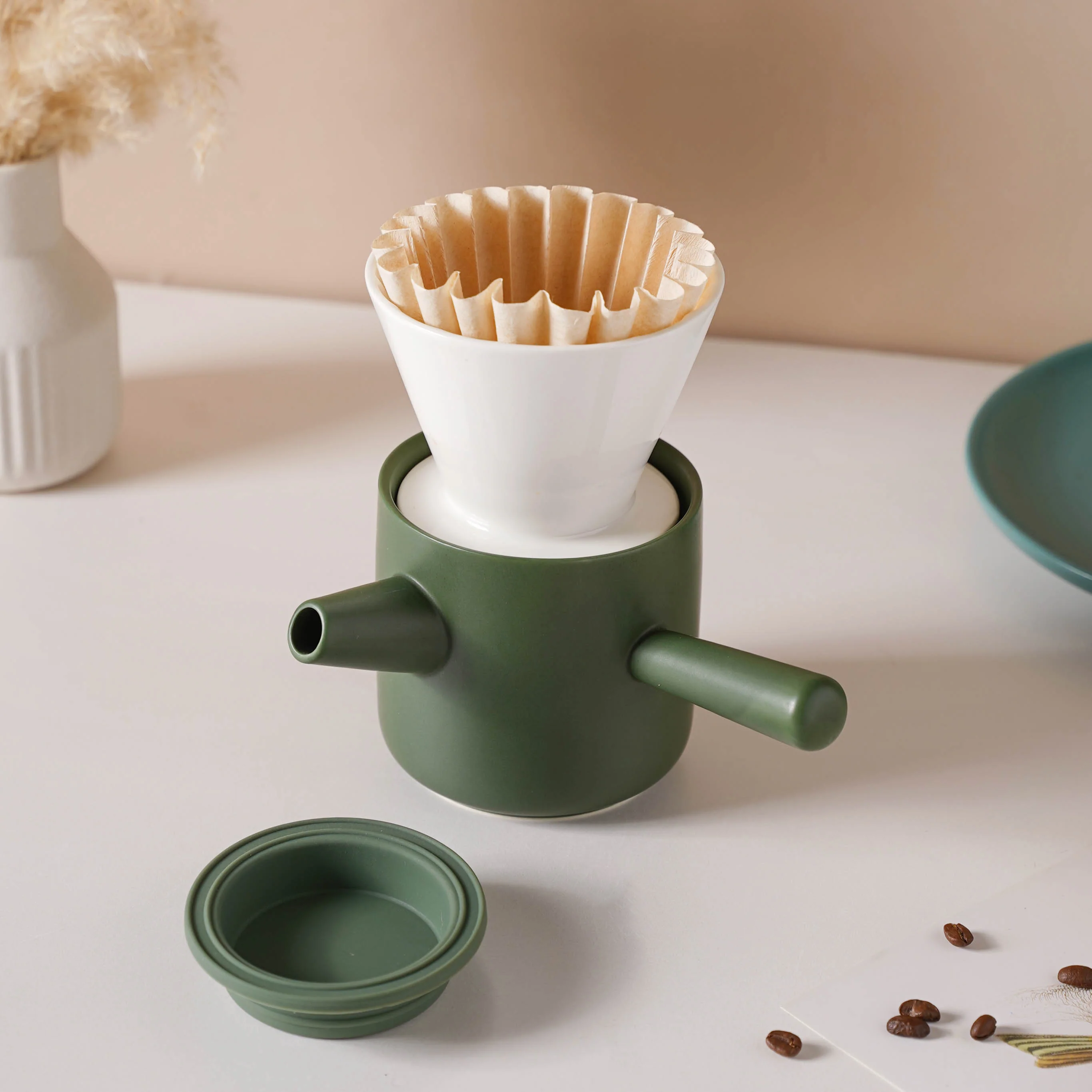 Pour Over Coffee Pot Set Green 400 ml - Image 6
