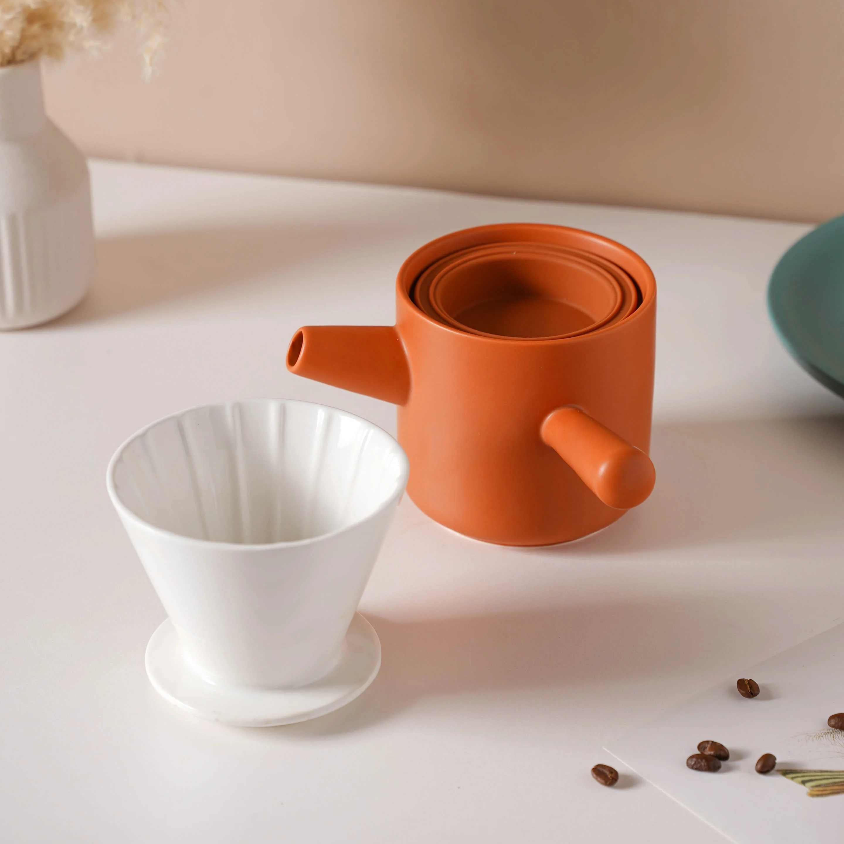 Pour Over Coffee Pot Set Orange 400 ml - Image 12
