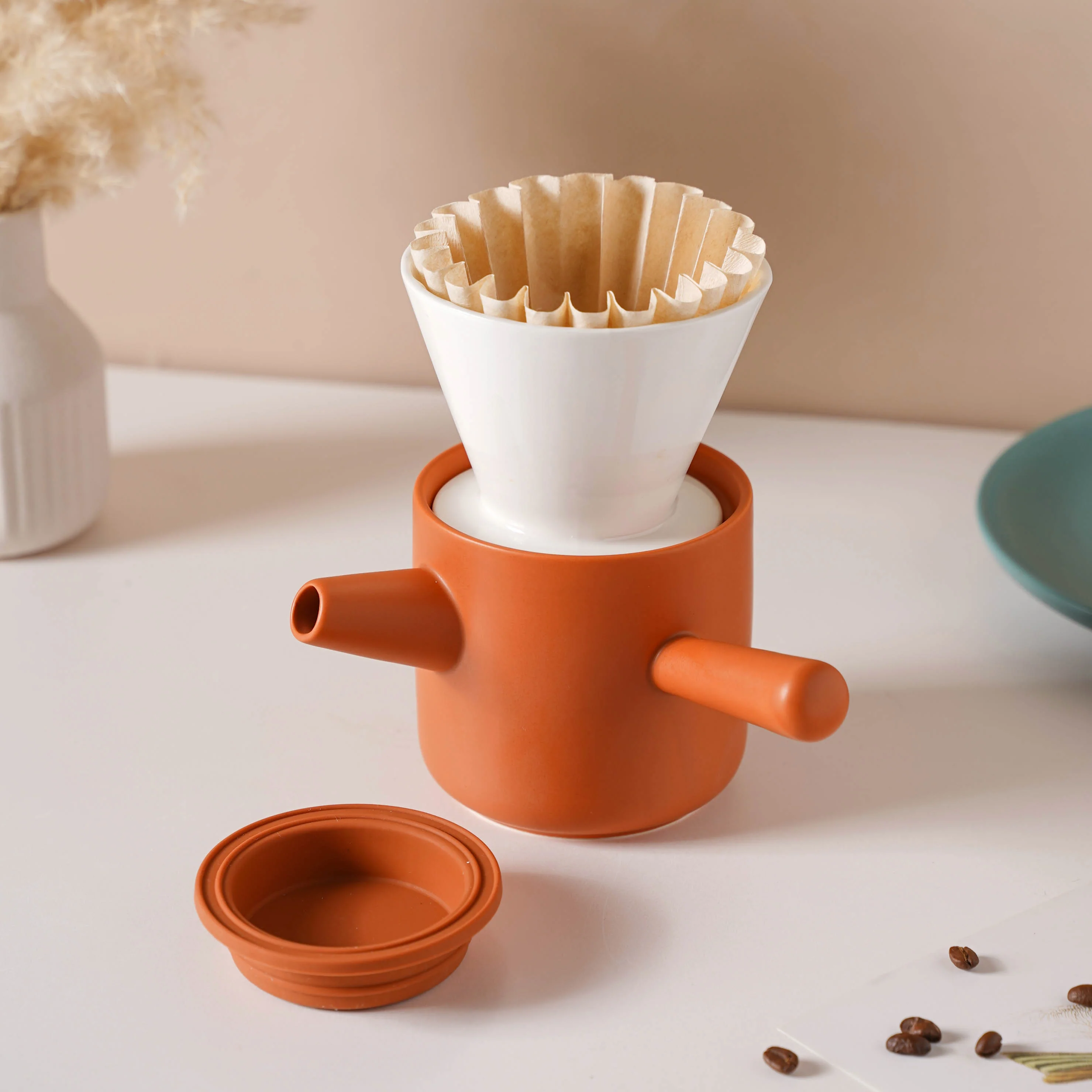 Pour Over Coffee Pot Set Orange 400 ml - Image 13