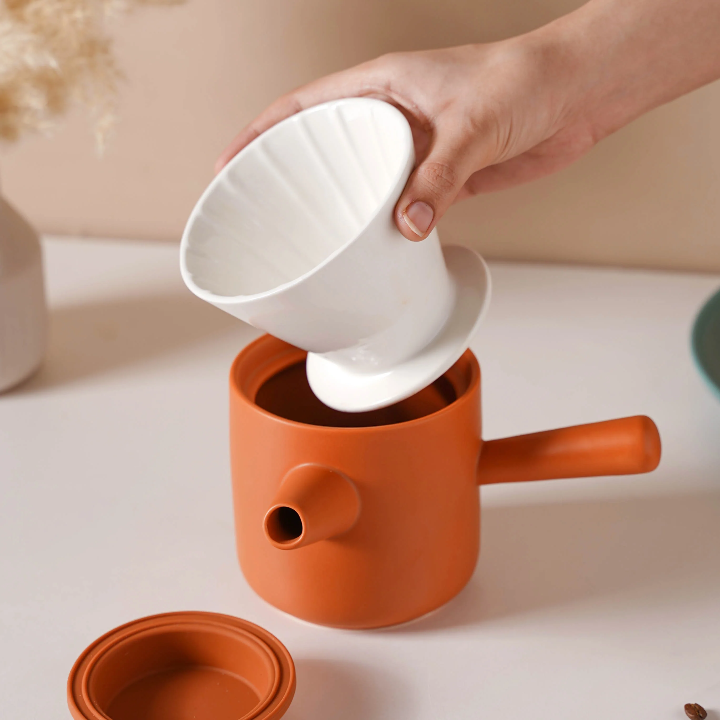 Pour Over Coffee Pot Set Orange 400 ml - Image 5