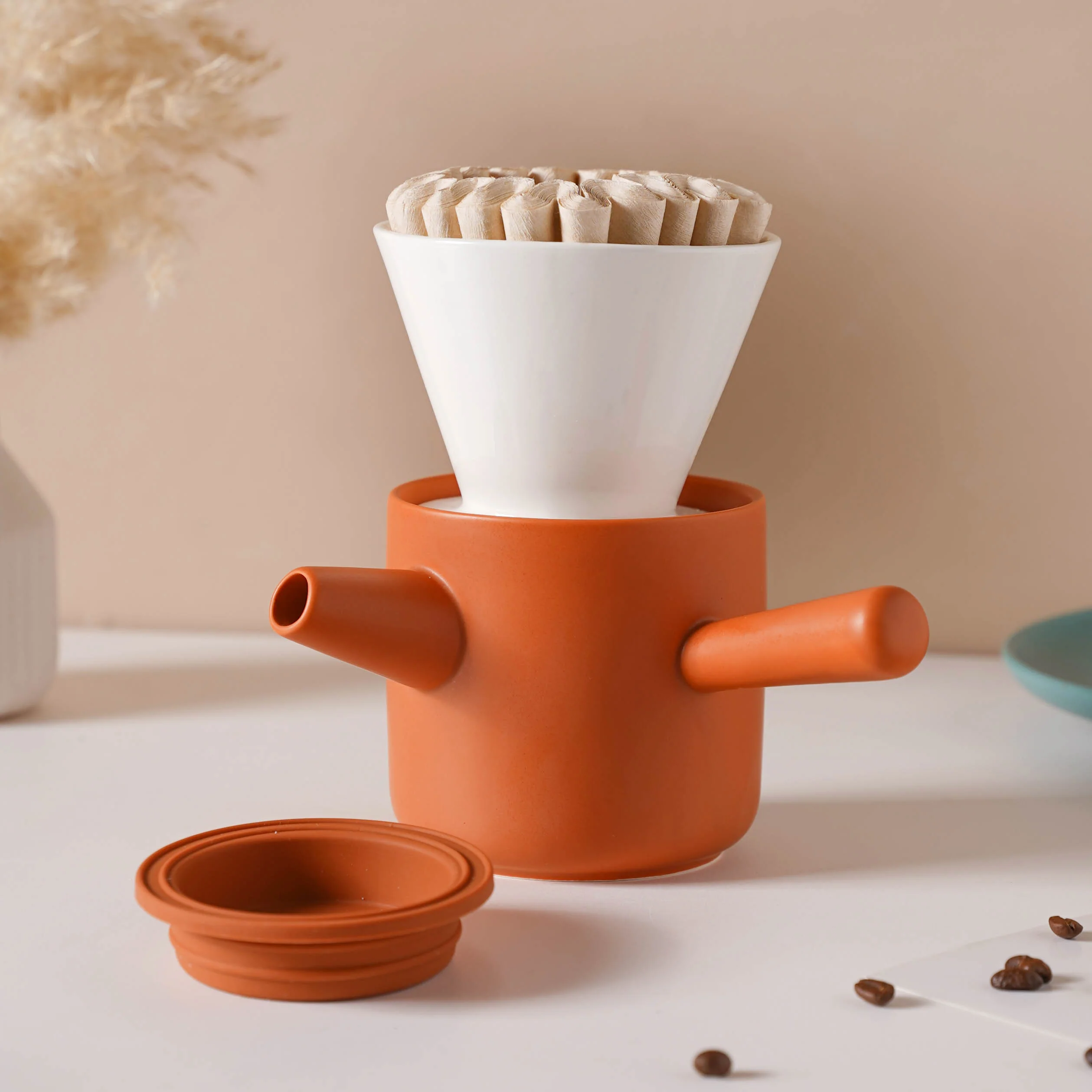 Pour Over Coffee Pot Set Orange 400 ml - Image 6