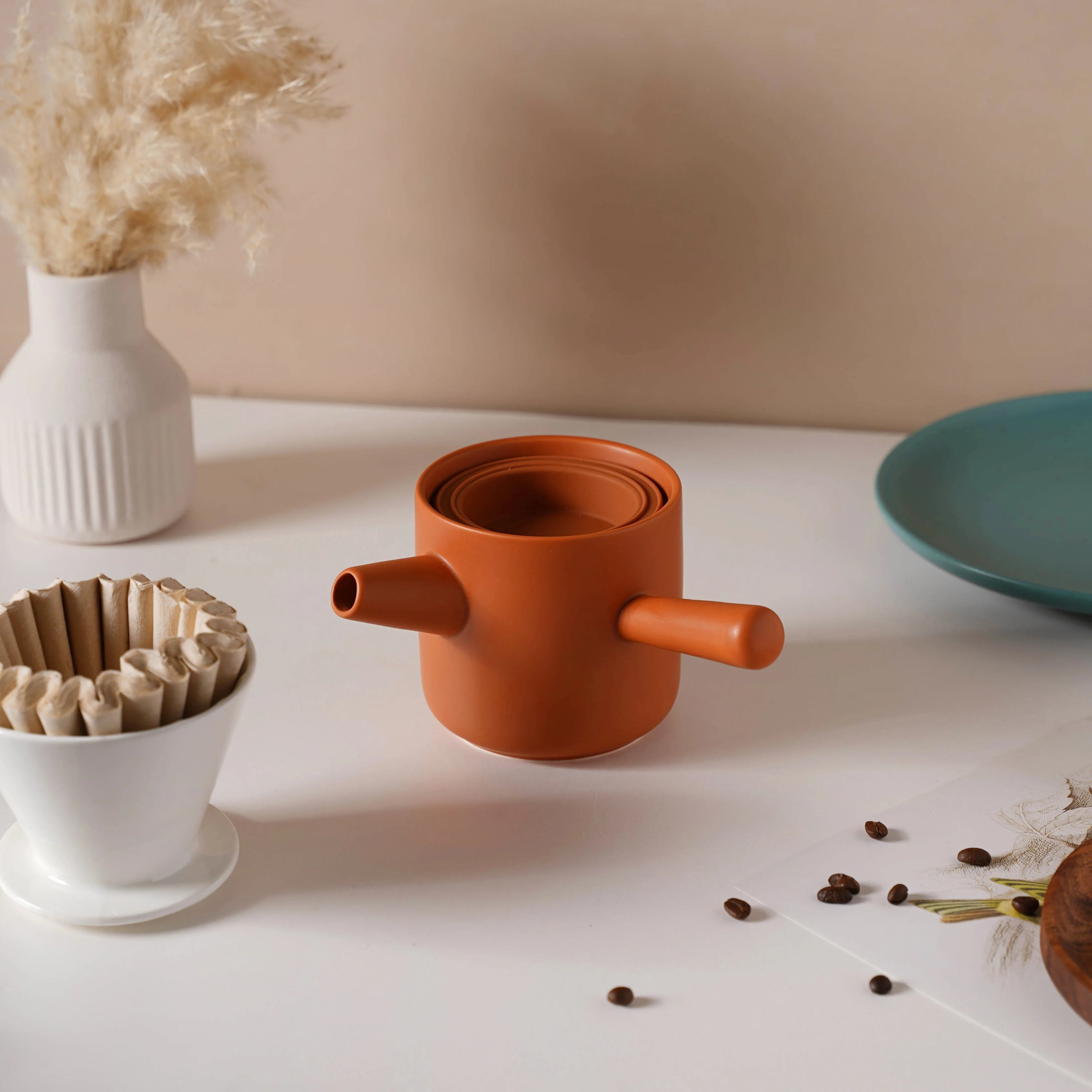 Pour Over Coffee Pot Set Orange 400 ml - Image 7