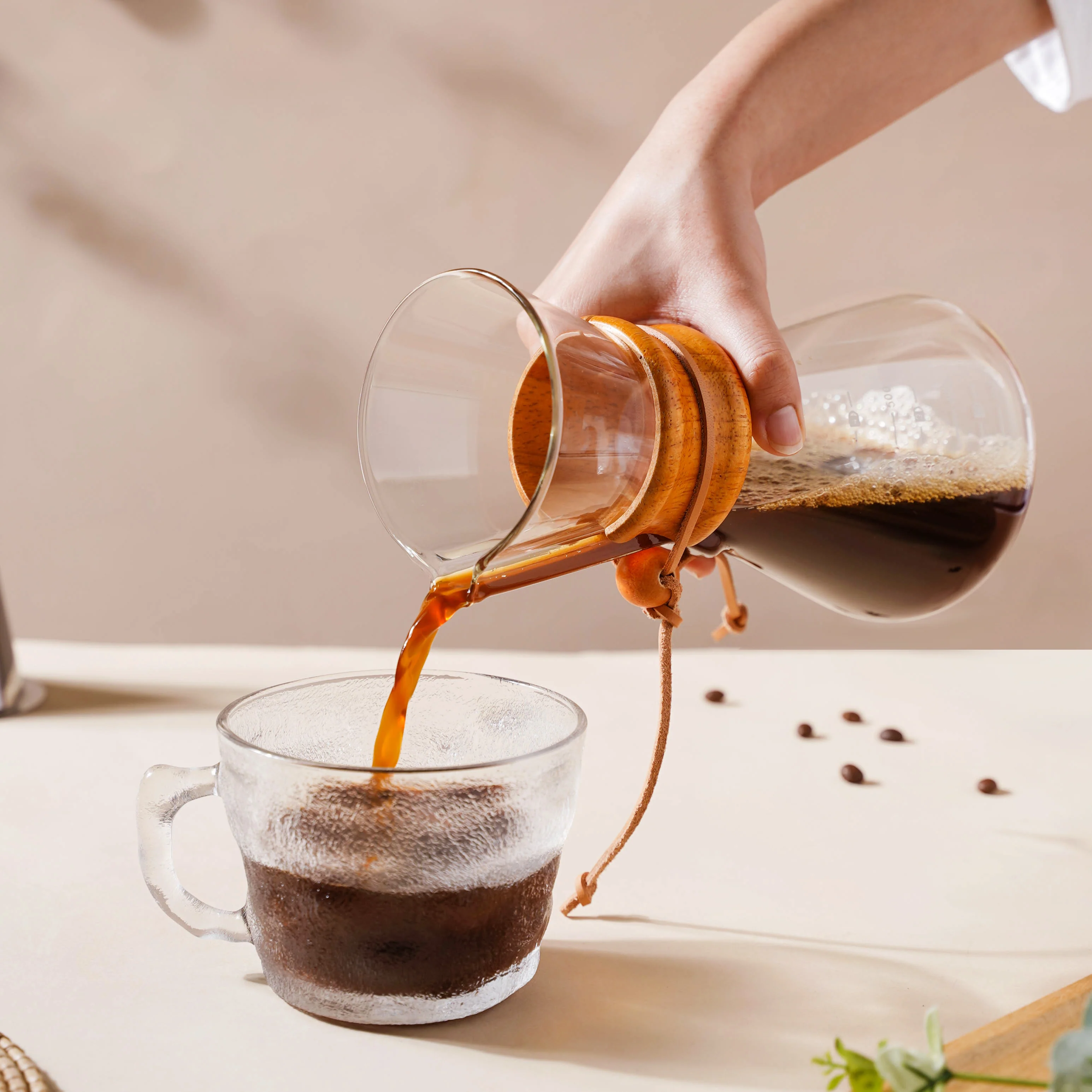 Pour Over Drip Coffee Maker With Wooden Collar - Image 11