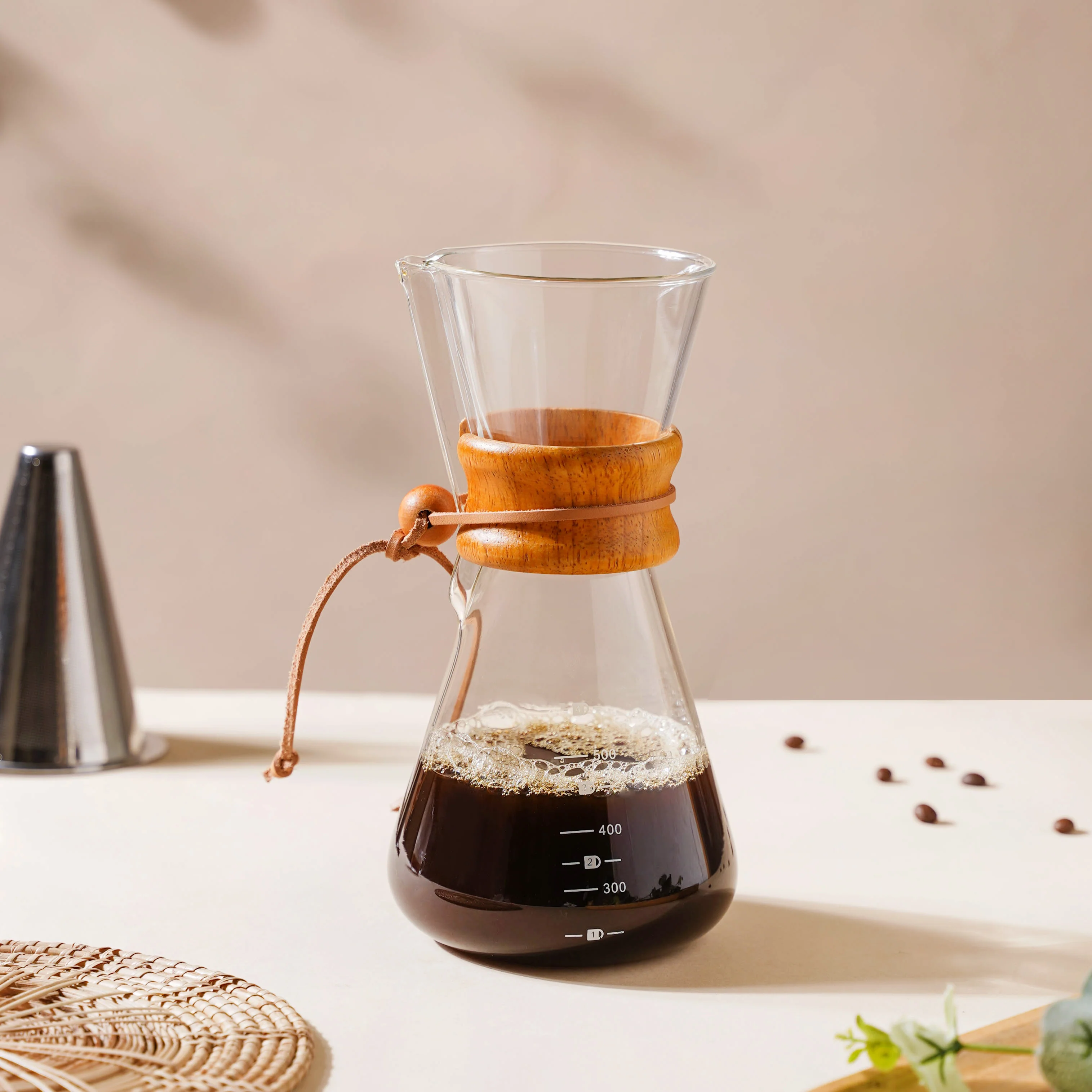 Pour Over Drip Coffee Maker With Wooden Collar - Image 18