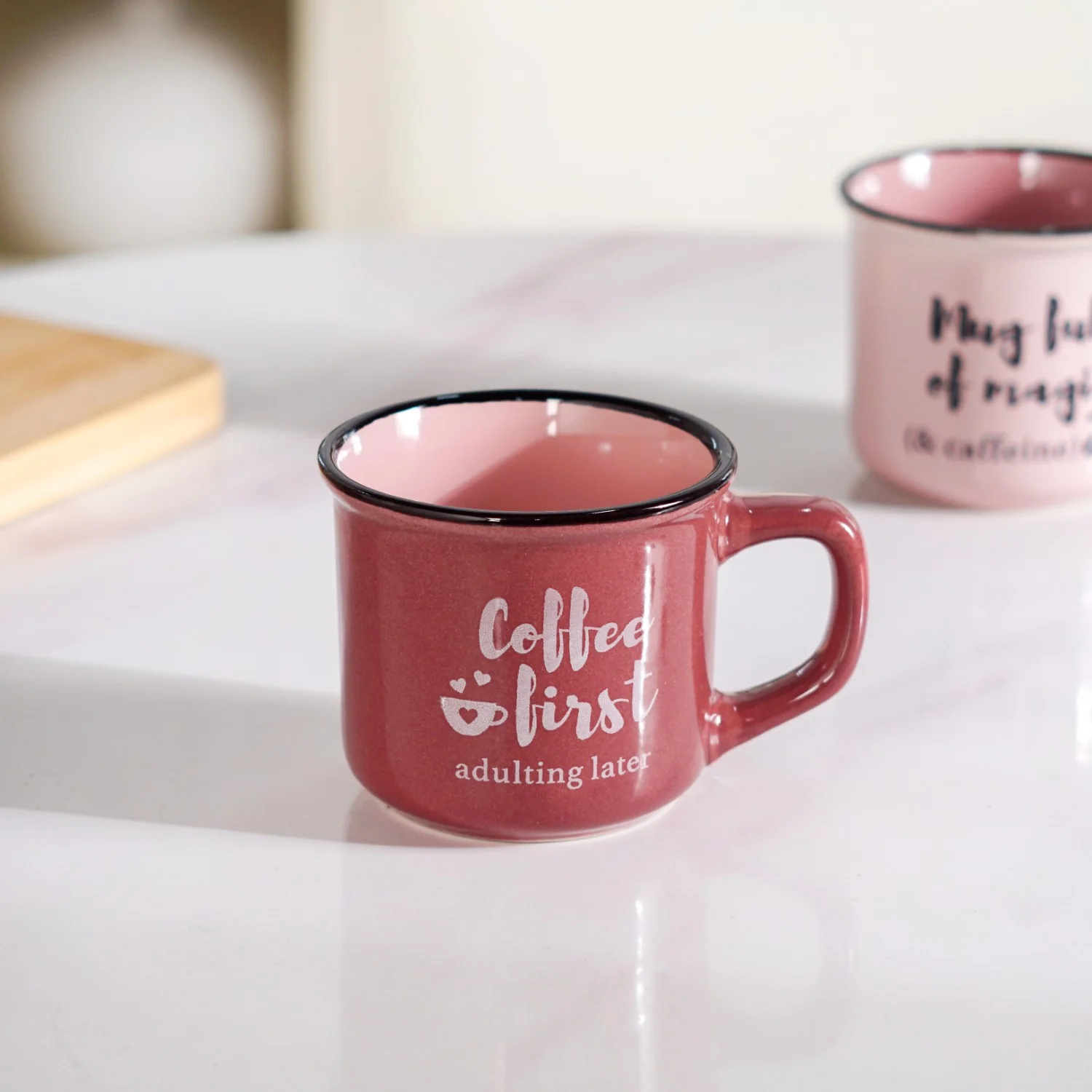 PourFect Mugs Set Of 4 Pink 170ml - Image 8