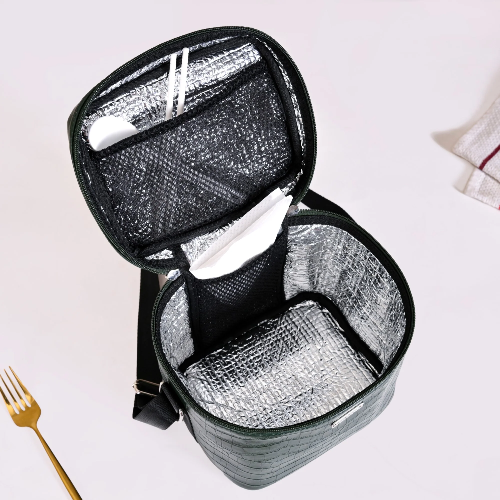 Premium Large Lunch Bag Lunch Box Set Dark Green - Image 9
