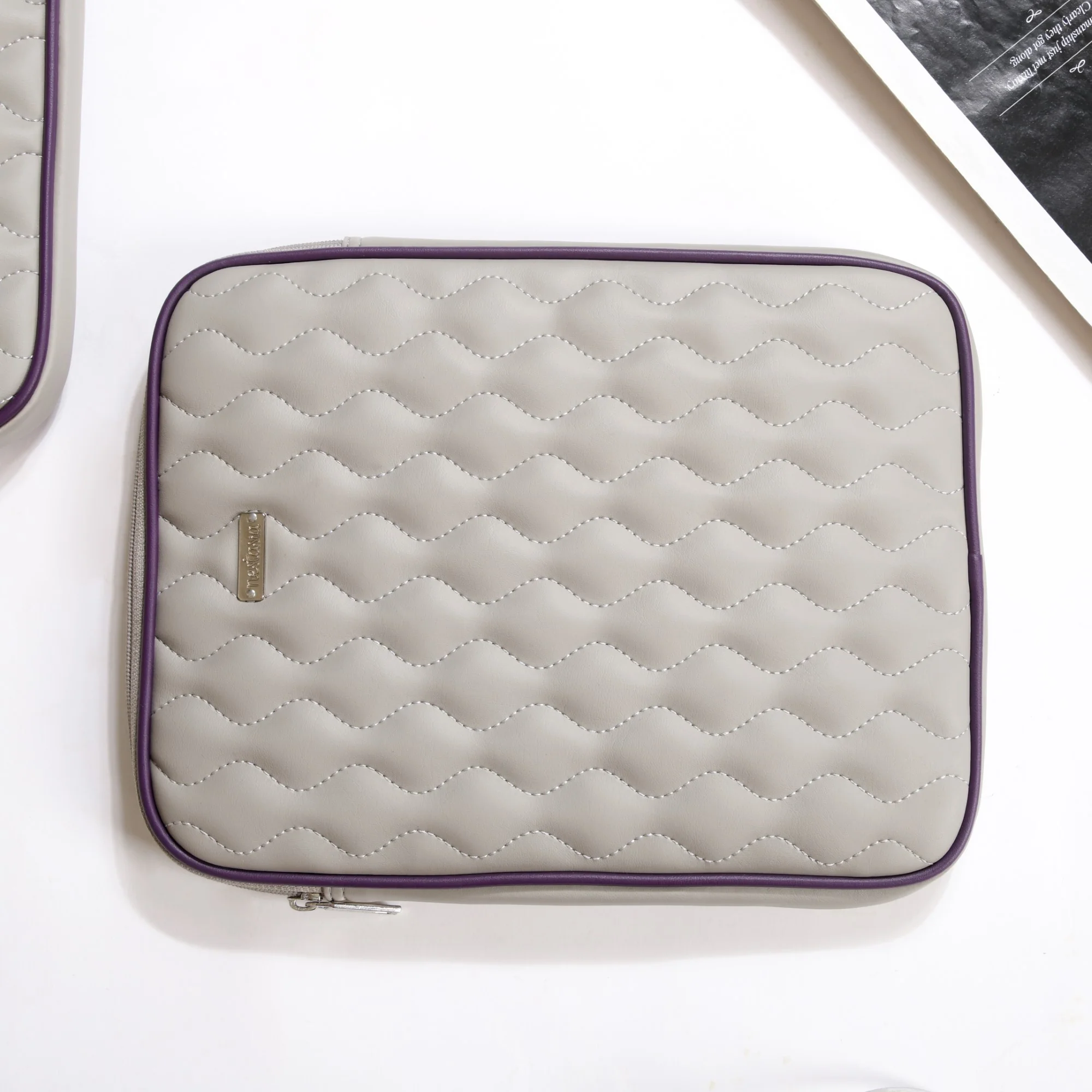 Premium Vegan Leather iPad Cover Grey - Image 12